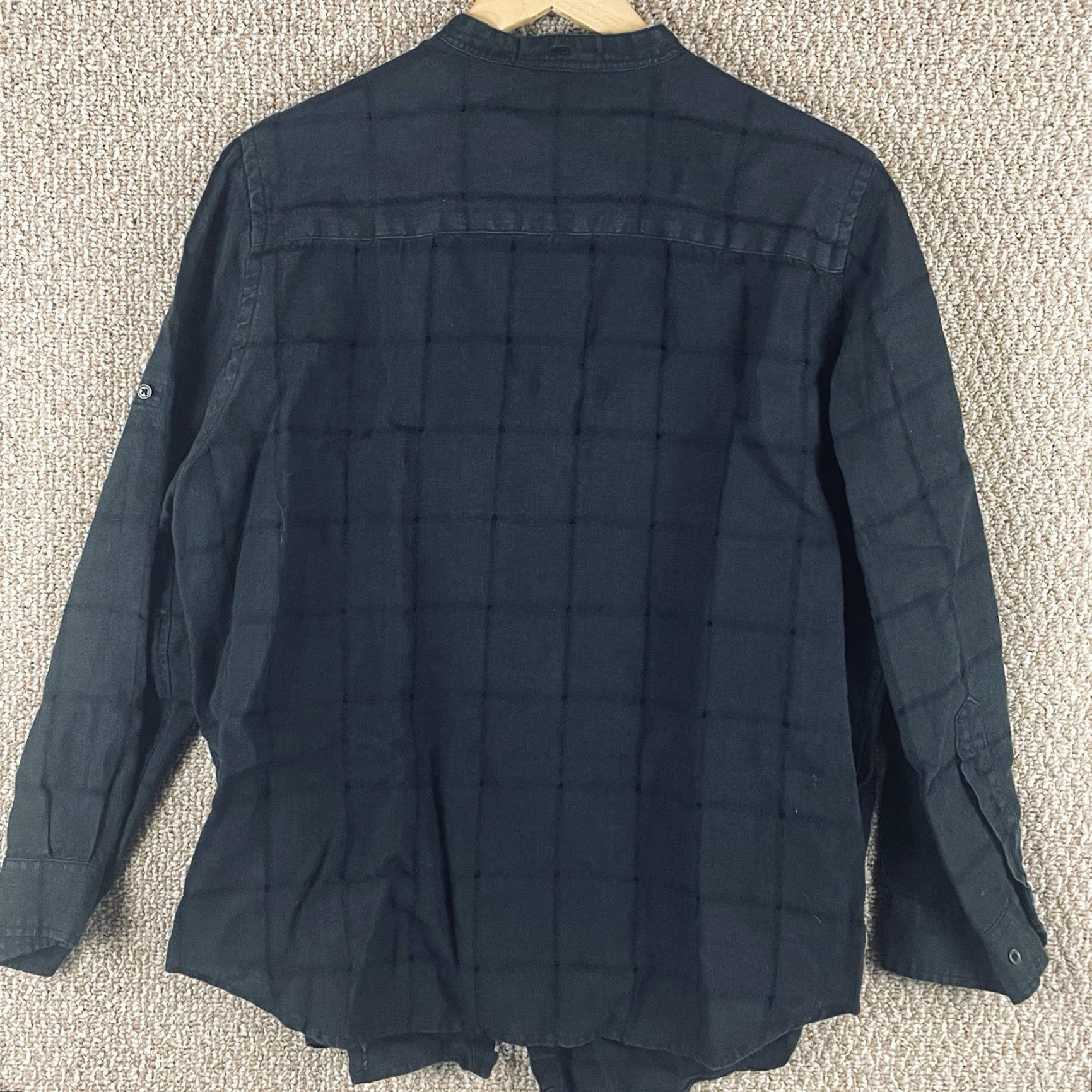 Ralph Lauren Ralph Lauren Button Shirt Women’s 1X Black 100% Linen Long Sleeve Band Collar Shirt Woman Plus Size Reg/Classic/Linen Canvas Vintage No Size XL / US 12-14 / IT 48-50 - 3 Thumbnail