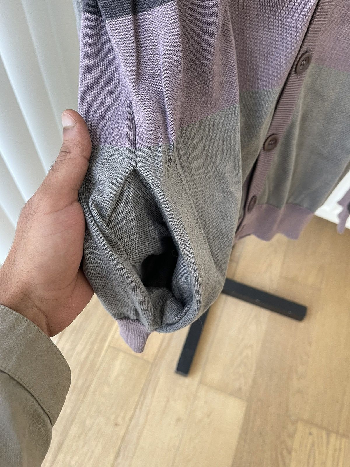 Maison Margiela Maison Margiela SS07 Grey/Purple Stripes Cardigan Size US M / EU 48-50 / 2 - 7 Thumbnail