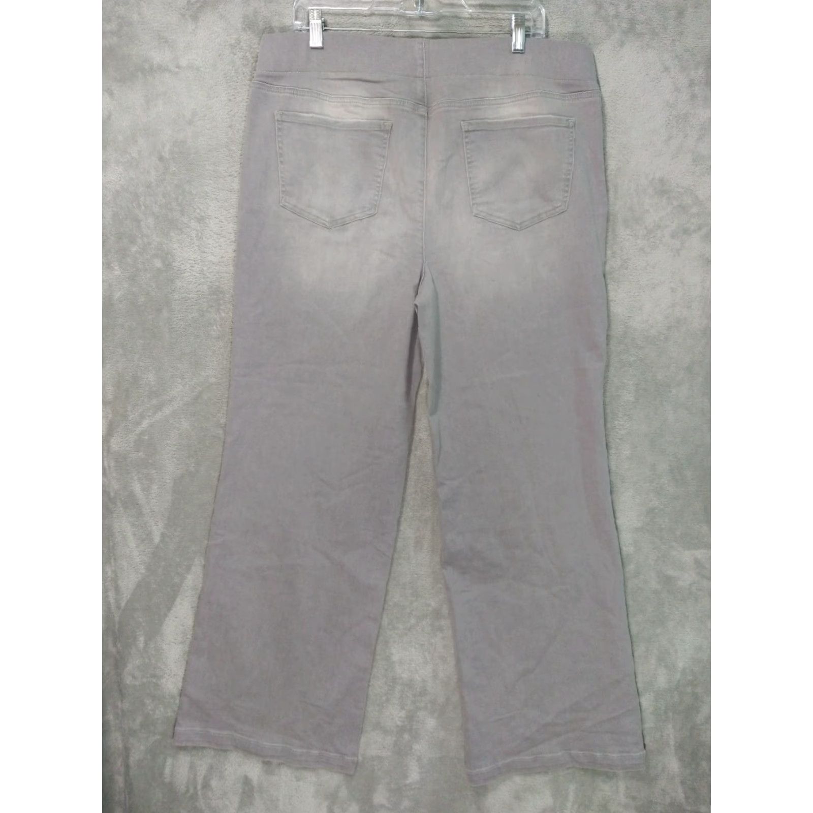 NYDJ NYDJ Jeans Womens 14 Gray Denim Wide-Leg High Rise Stretch Pull On Regular Inseam 32 in Womens Jeans Size 36" / US 14 / IT 50 - 2 Thumbnail
