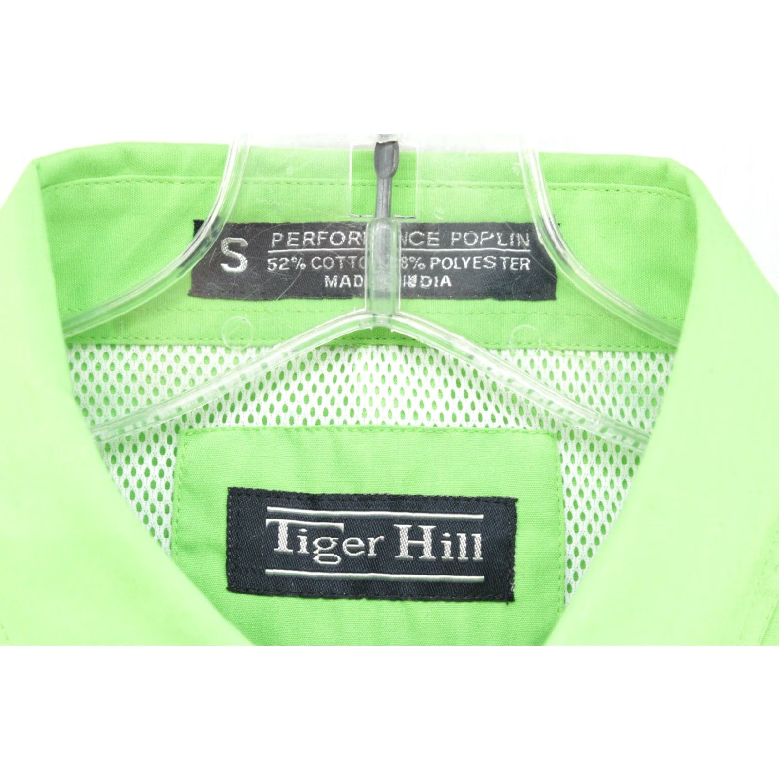 Vintage Tiger Hill Men's Shirt Small Green Performance Poplin Solid Vented Fishing Size US S / EU 44-46 / 1 - 5 Thumbnail