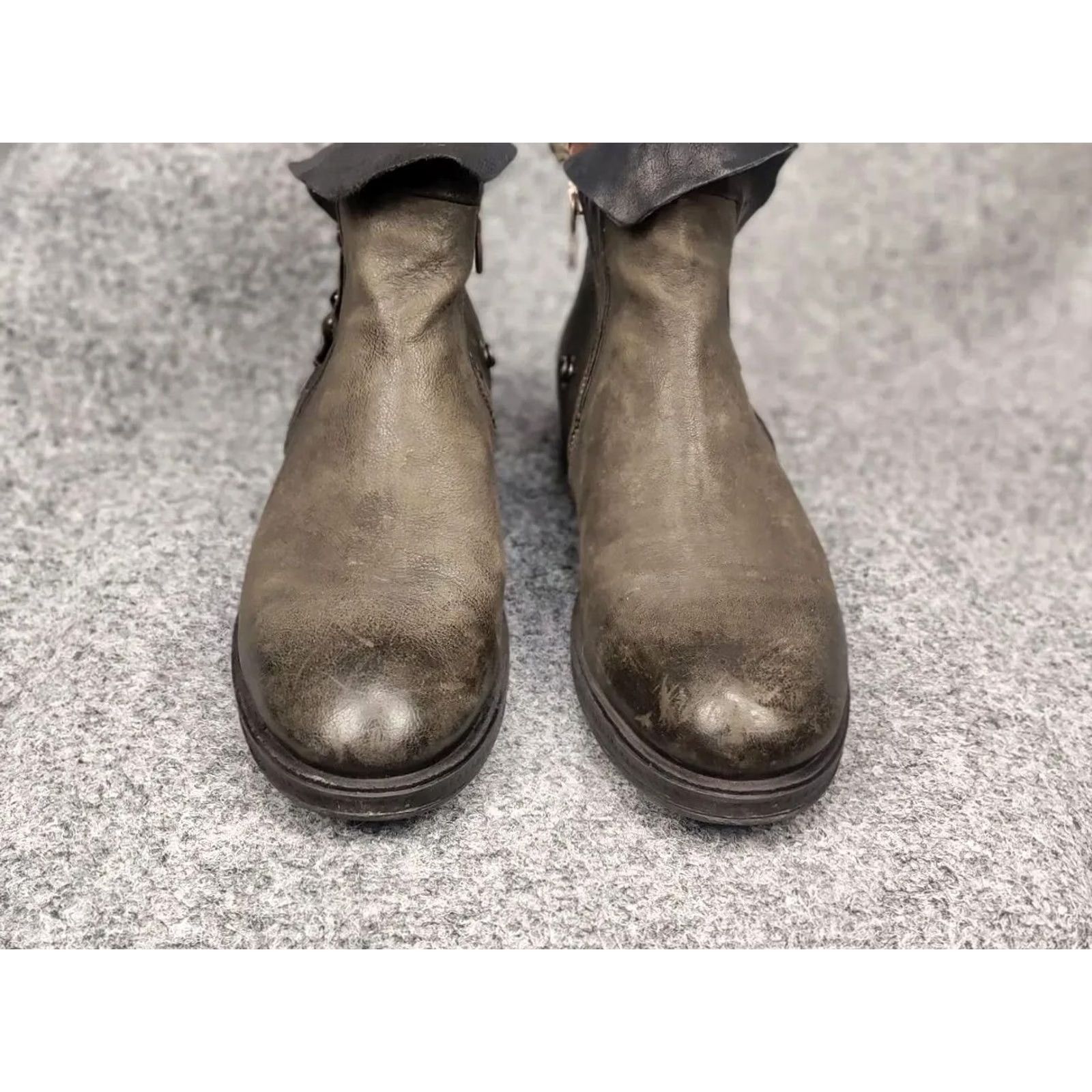A.S.98 A.S.98 Airstep Design Swamp green color Ankle Zip Leather Boots Mens Size US 7 / EU 40 - 6 Thumbnail