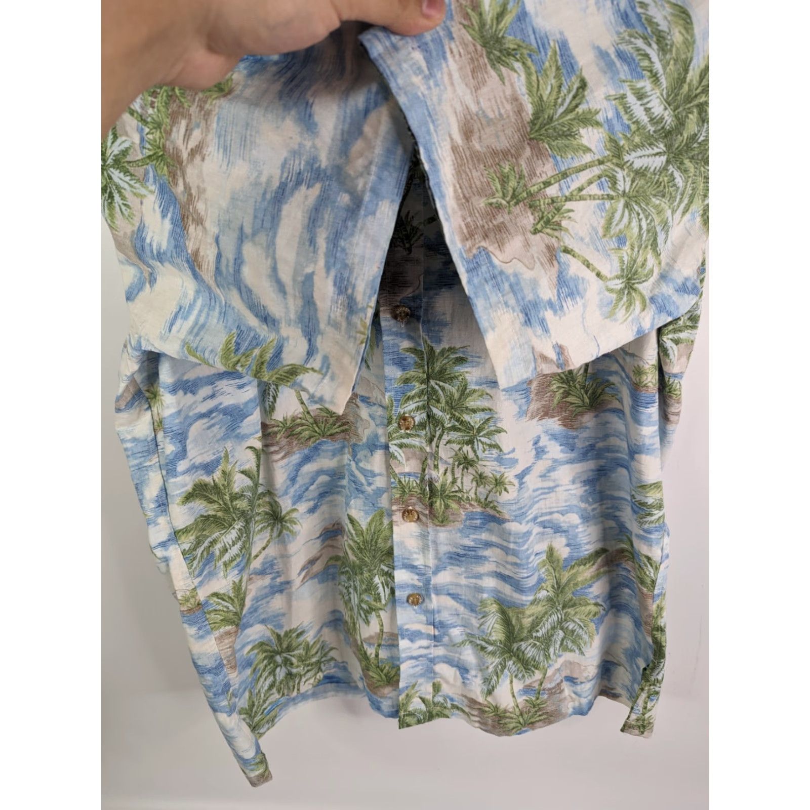 Vintage Cooke Street Mens Hawaiian Shirt Palm Trees Short Sleeve Size Medium Blue Cotton Button-Up Casual Size US M / EU 48-50 / 2 - 3 Thumbnail