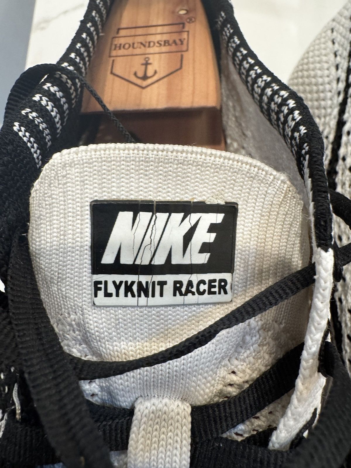 Nike Nike Flyknit Racer Black White Volt 11.5 Size US 11.5 / EU 44-45 - 6 Thumbnail