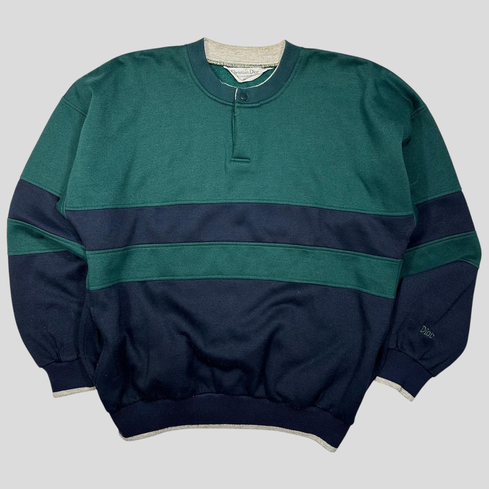 Christian Dior Monsieur 80’s Striped Logo Sweatshirt - M