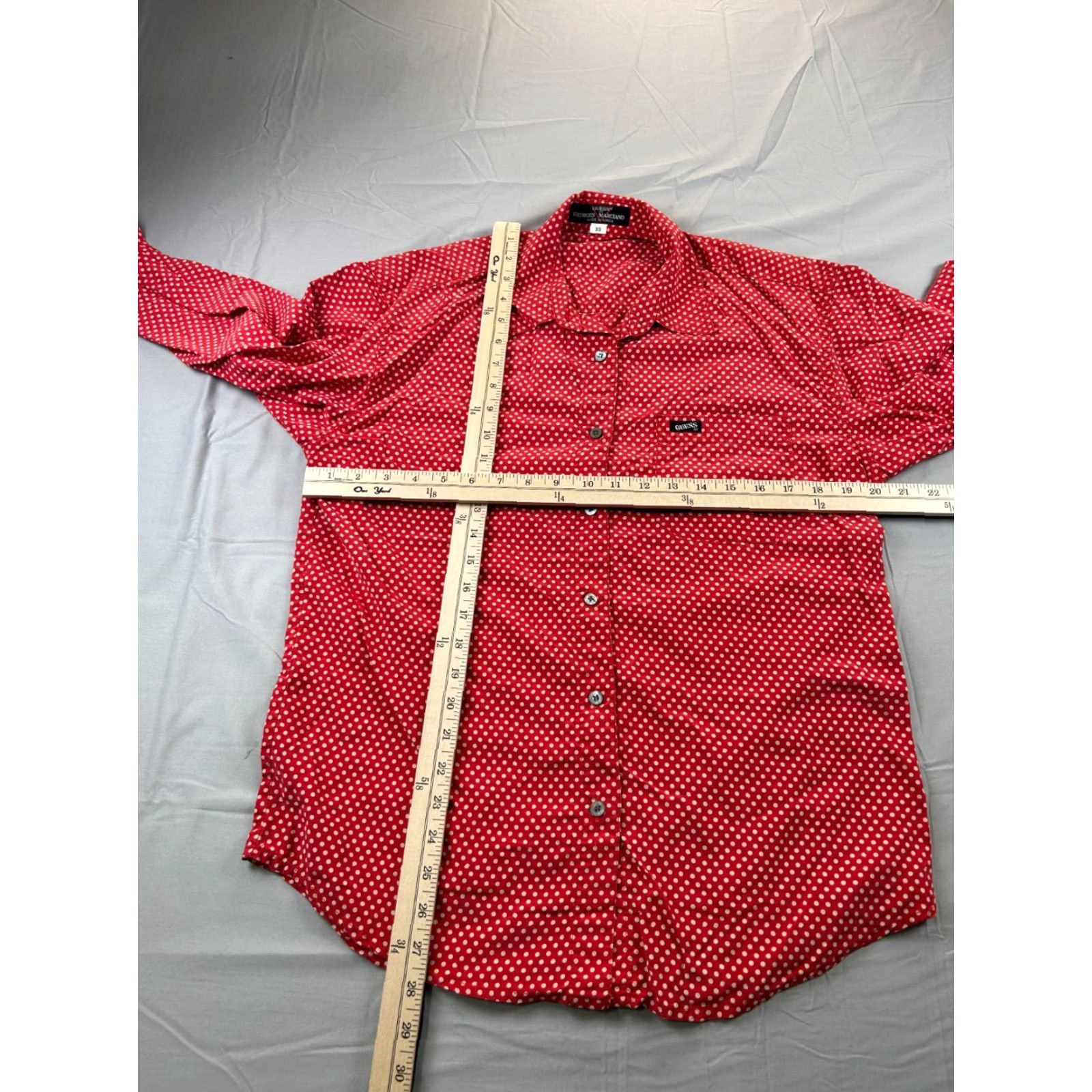 Guess VINTAGE GUESS Button-Up Shirt Women's M Red Polka Dot Long Sleeve Casual Size M / US 6-8 / IT 42-44 - 5 Thumbnail