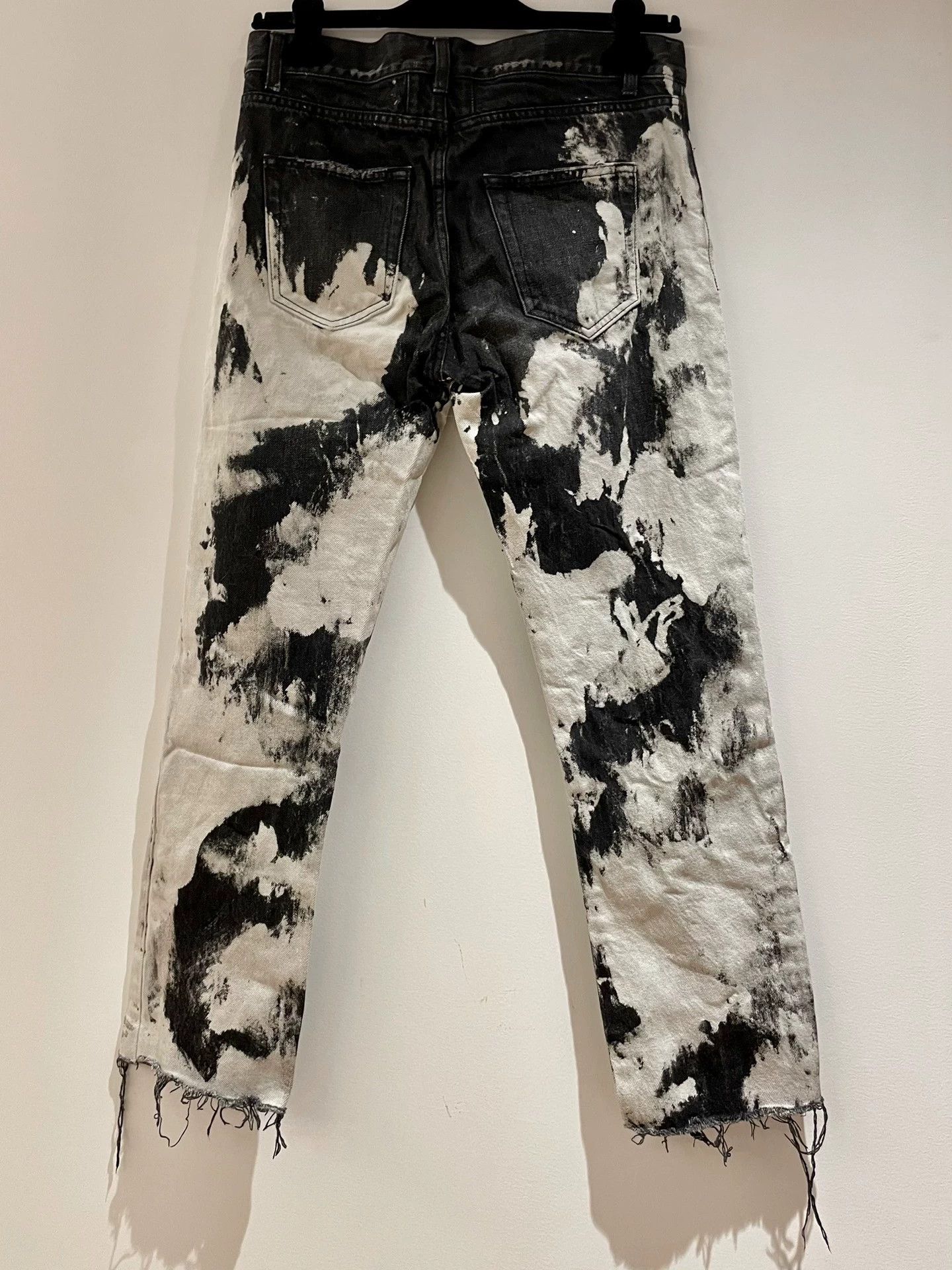Yves Saint Laurent YSL 15SS Hedi tie-dye faded distressed D02 cut raw 30 jeans Size US 30 / EU 46 - 2 Thumbnail