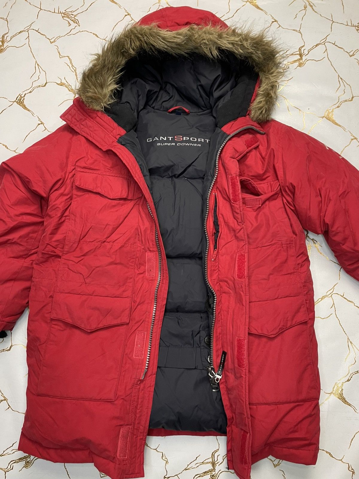 Gant GANT SPORT Women Red Super Padded Hooded Jacket Parka Large Size L / US 10 / IT 46 - 3 Thumbnail