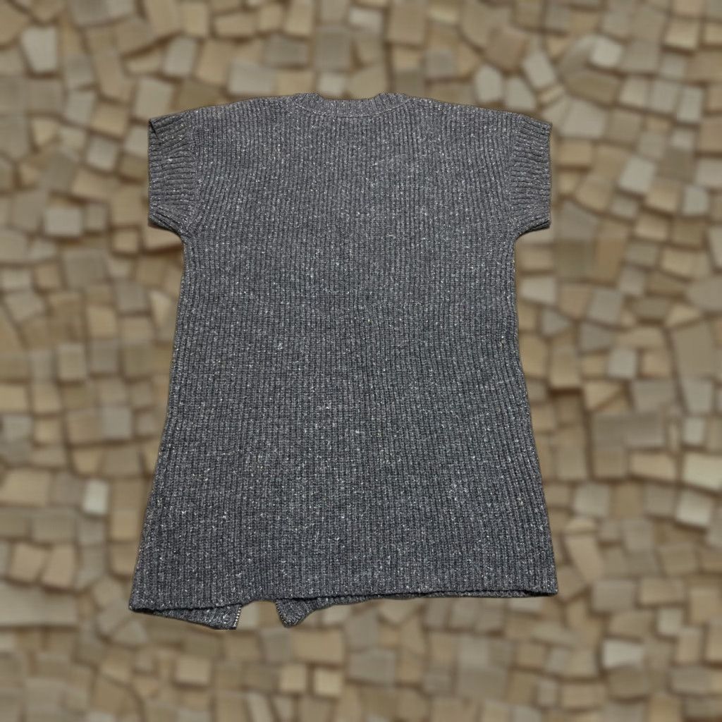 Vintage Ruff Hewn Dress Women Medium Gray V-Neck Wool Blend Side Zip Short Sleeve Size M / US 6-8 / IT 42-44 - 1 Thumbnail