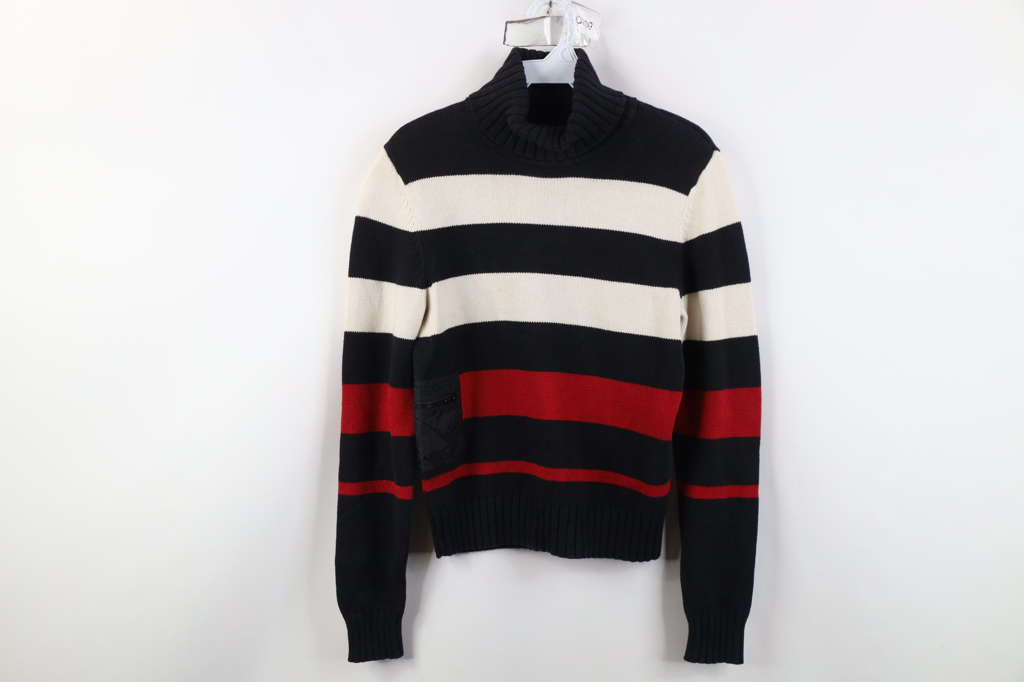 Polo Ralph Lauren Vintage 90s Ralph Lauren Striped Knit Turtleneck Sweater Size M / US 6-8 / IT 42-44 - 1 Thumbnail