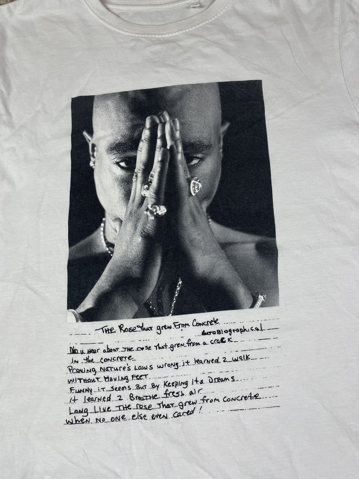 Rap Tees × Vintage Vintage Y2K 2pac The Rose That Grew from Concrete T Shirt Size US M / EU 48-50 / 2 - 2 Thumbnail