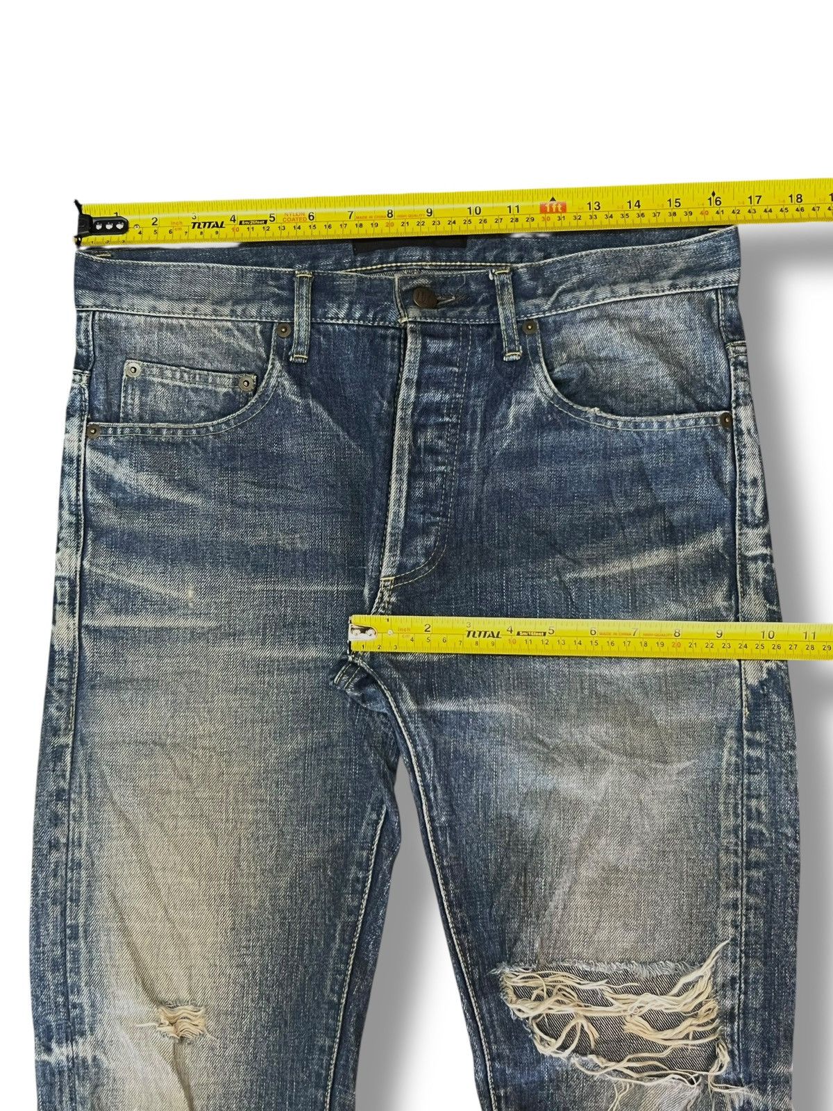 Japanese Brand Vintage HL Heddie Lovu Over Distressed Mad Punk Skinny Jeans Size US 33 - 10 Thumbnail