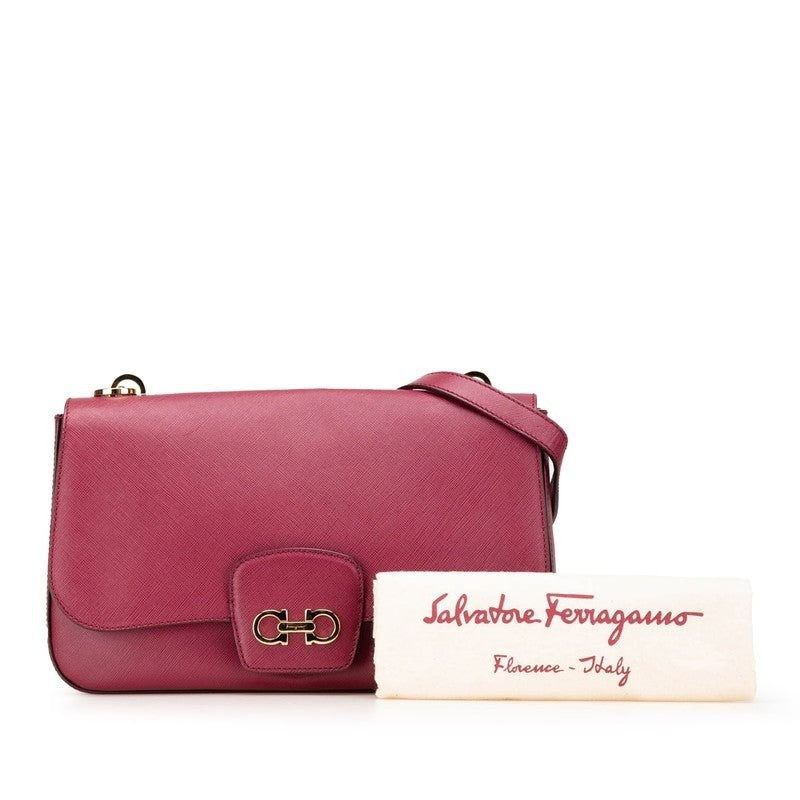 Salvatore Ferragamo Salvatore Ferragamo Leather Gancini Chain Shoulder Bag Pink Size ONE SIZE - 3 Thumbnail