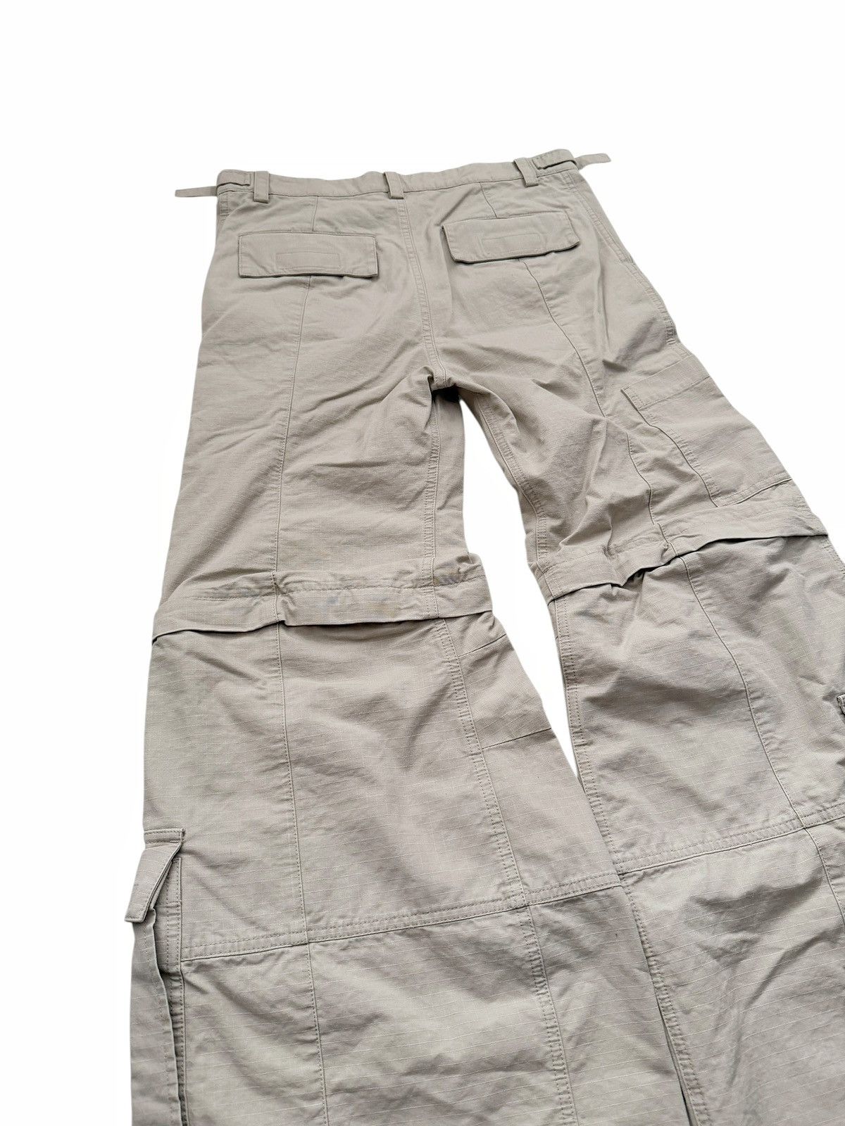 Balenciaga S Ripstop Khaki Cargo Flare Pants Size US 34 / EU 50 - 4 Thumbnail
