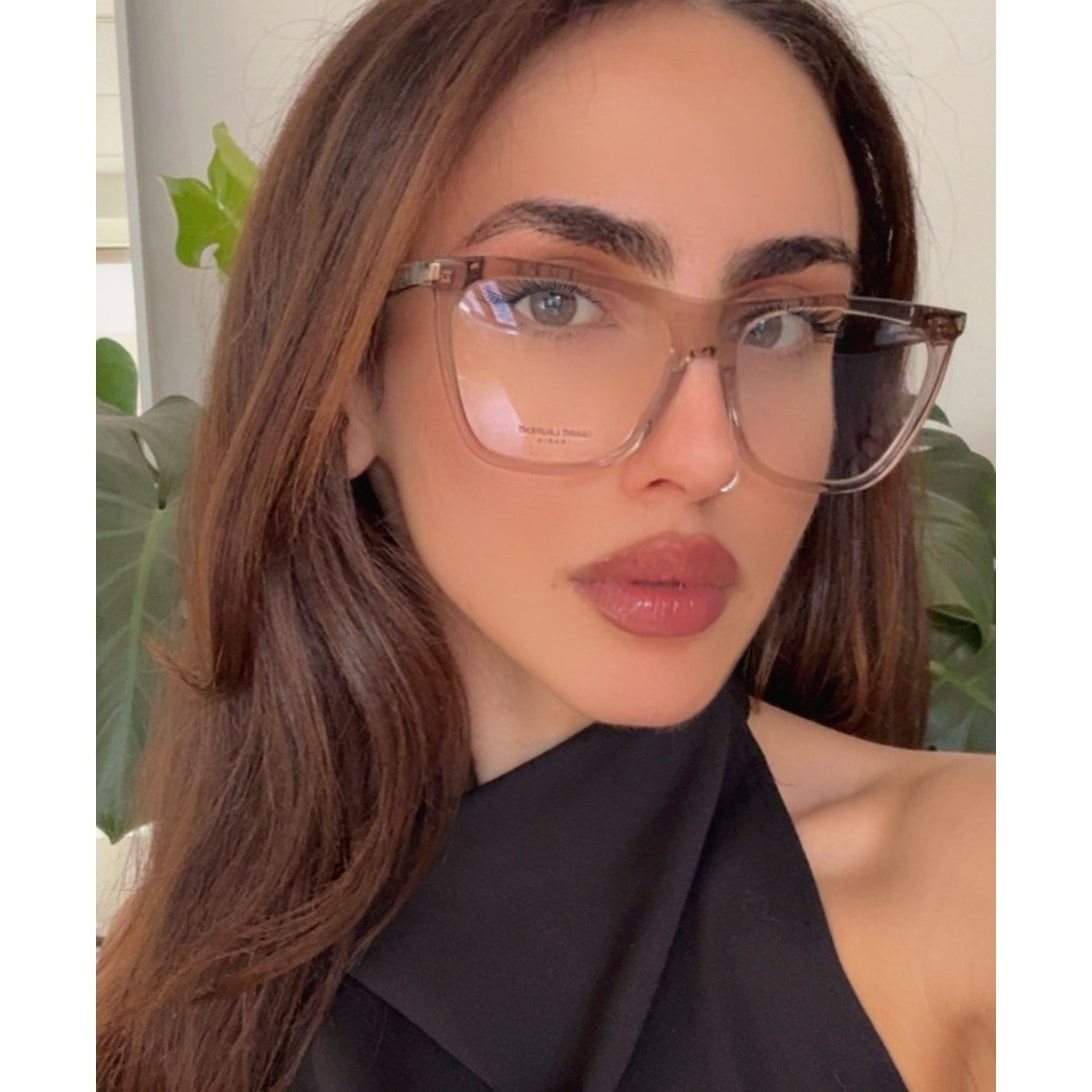 Saint Laurent Paris NEW Saint Laurent SL518 Transparent Beige Eyeglasses Frames Size ONE SIZE - 1 Thumbnail