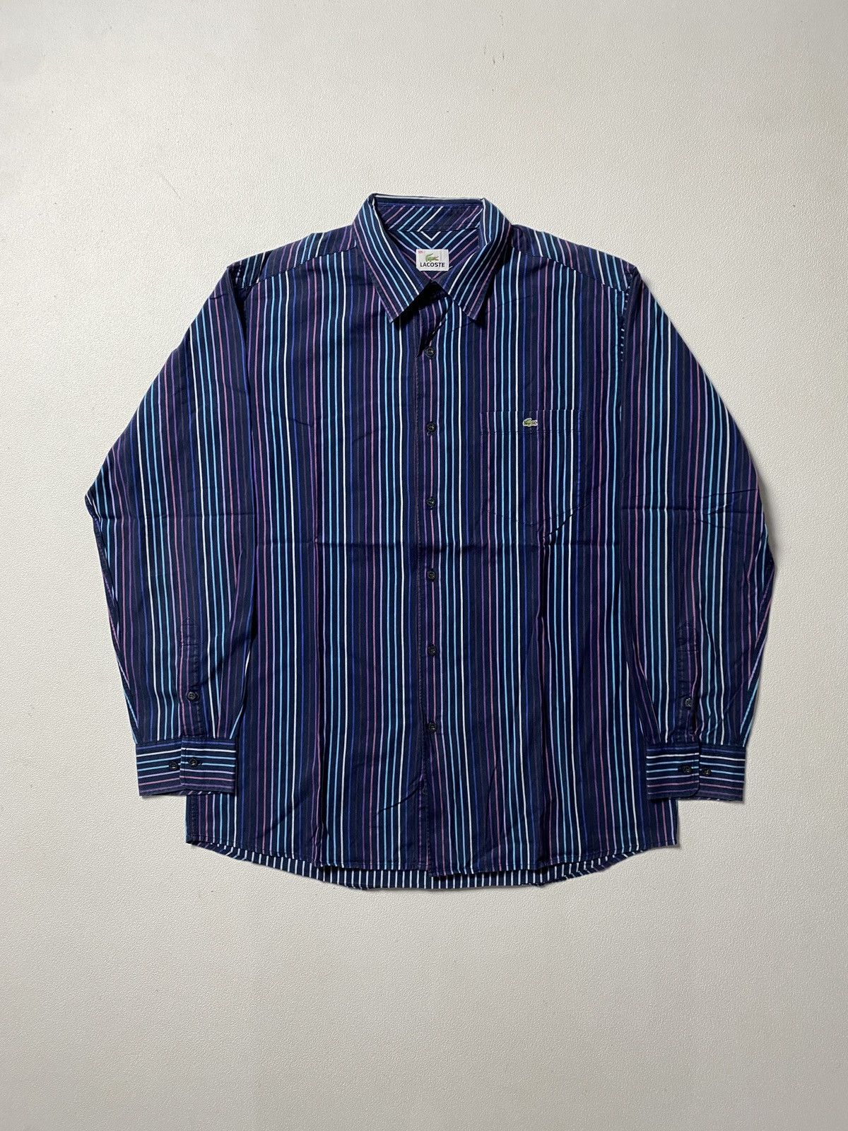 Lacoste Vintage Lacoste Shirt multicoloured striped Size US L / EU 52-54 / 3 - 1 Thumbnail