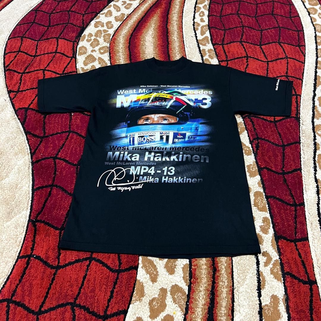 Vintage Vintage 90s Mika Hakkinen Mclaren Mercedes F1 Rare T Shirt Size US M / EU 48-50 / 2 - 3 Thumbnail
