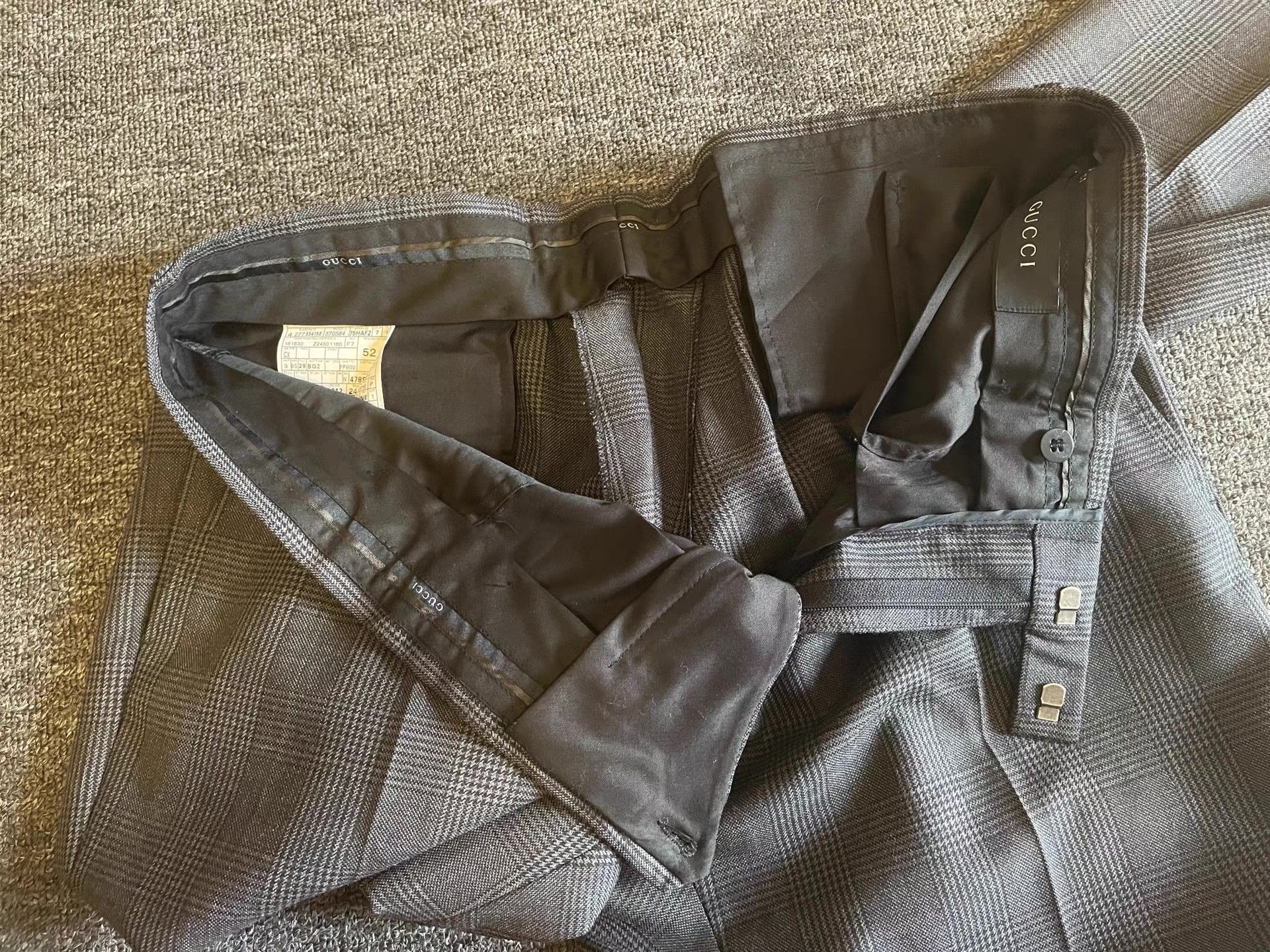 Gucci Gucci Gray Wool Plaid Trousers Q4 Size US 38 / EU 54 - 6 Thumbnail