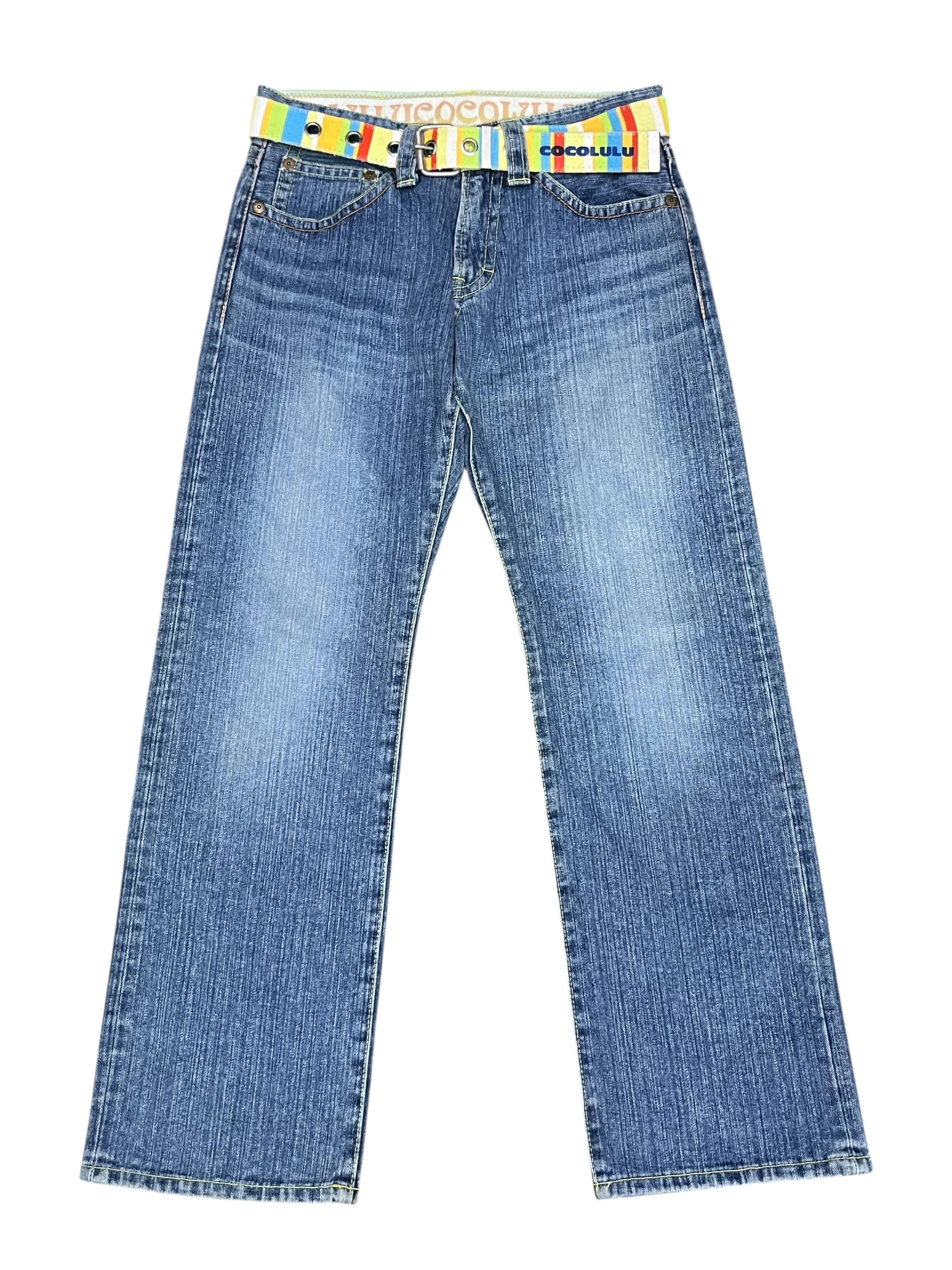 Japanese Brand 🌈90’s COCOLULU Hype “Rainbow” Spellout Denim Japan Made Size 29" - 4 Thumbnail