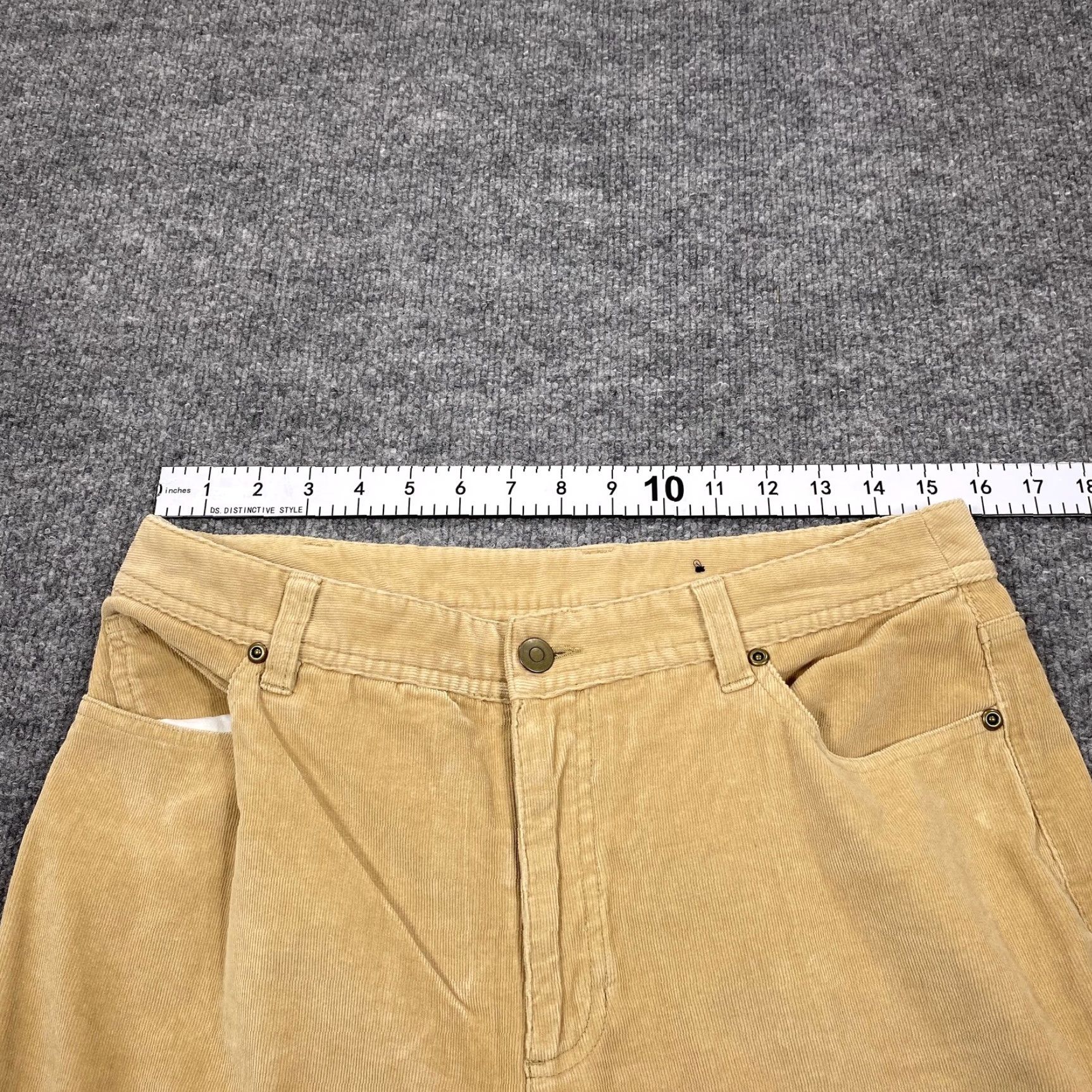 Vintage Style&co. Jeans Womens 12 Beige Corduroy Straight Relaxed 31x32 5-Pocket Stretch Size 34" / US 12 / IT 48 - 4 Thumbnail