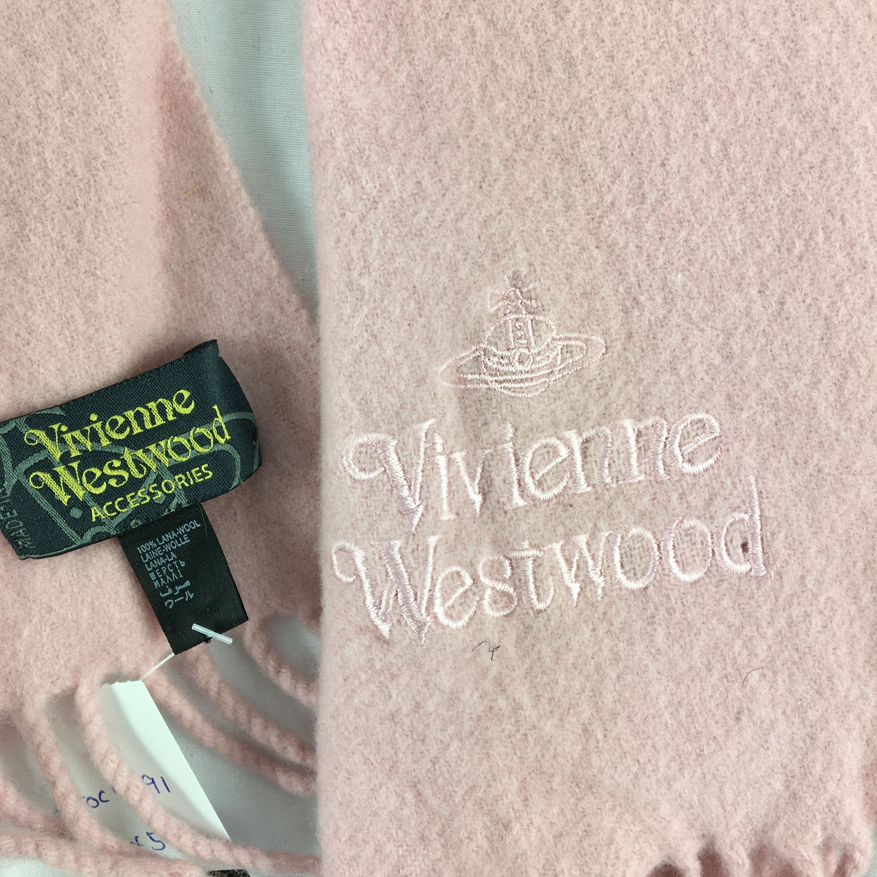 Vintage × Vivienne Westwood Vintage Vivienne Westwood Scarf Muffler Orbs Wool Scarves Size ONE SIZE - 3 Thumbnail