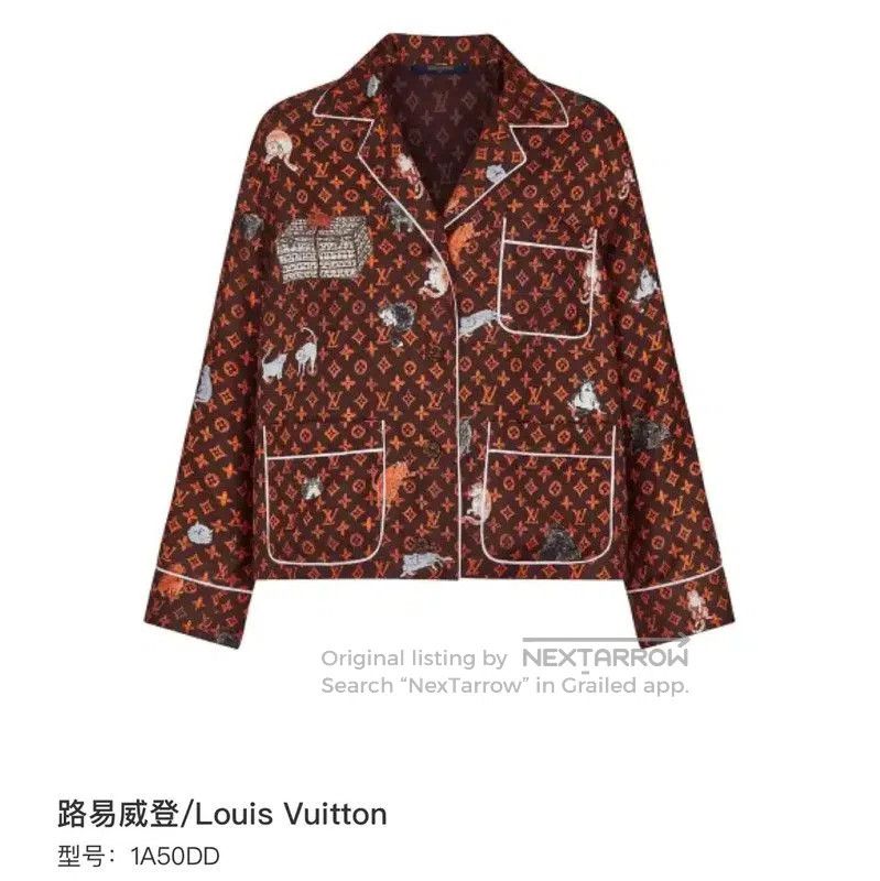 Louis Vuitton Louis Vuitton Silk Long Sleeve Shirt in Red. Size XL / US 12-14 / IT 48-50 - 7 Thumbnail