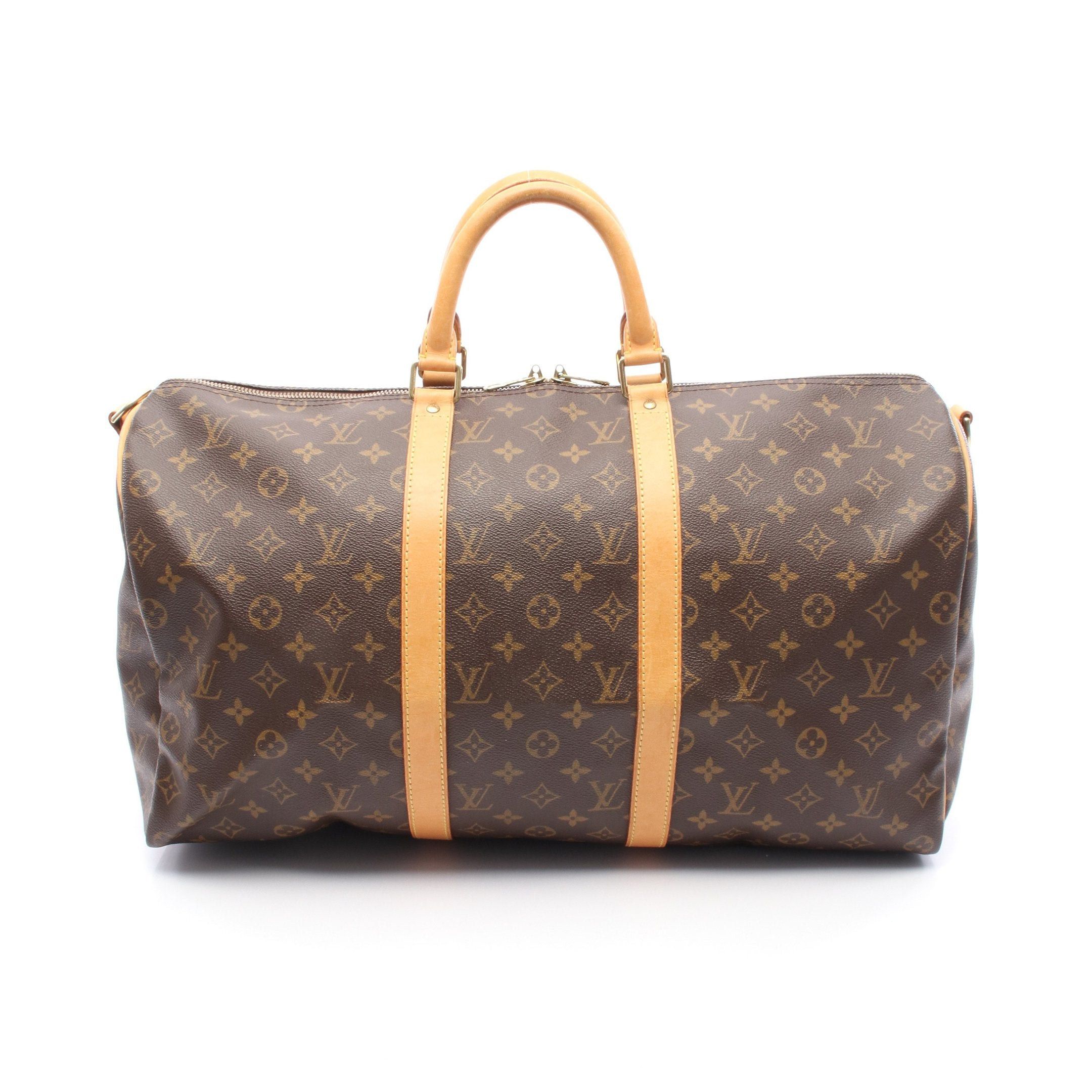 Louis Vuitton Louis Vuitton Keepall 50 Monogram Boston Bag Leather Brown Size ONE SIZE - 1 Thumbnail