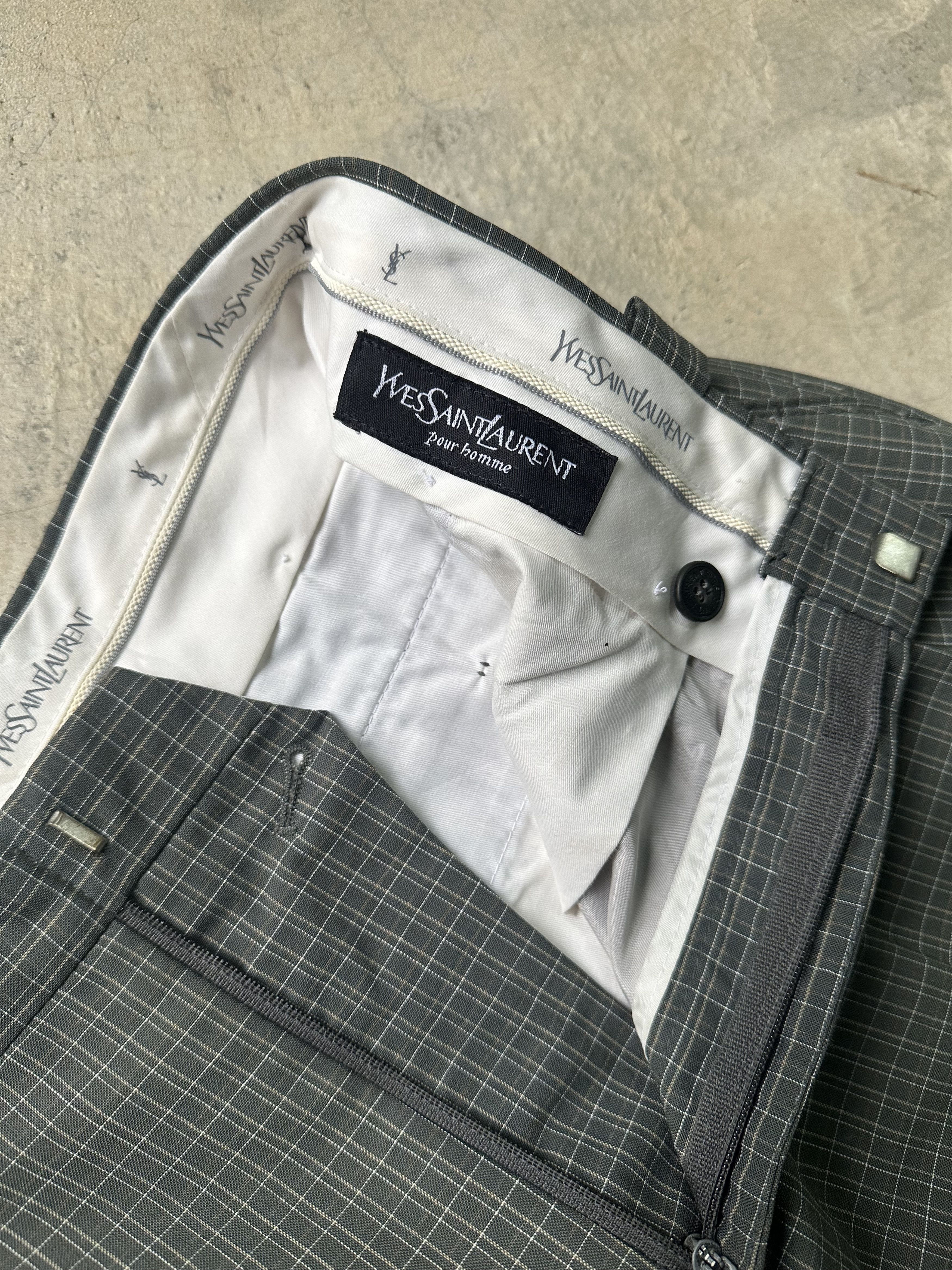 Yves Saint Laurent YvesSaintLaurent Pour Homme Green Tartan Plaid Trouser Pants Size US 28 / EU 44 - 11 Thumbnail