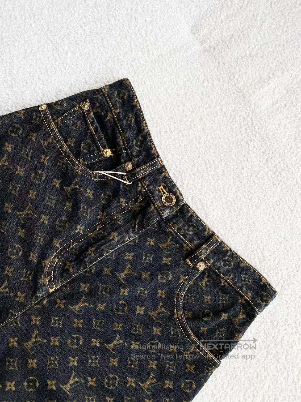 Louis Vuitton Louis Vuitton 25SS brown presby-print jeans| Size 42" / US 20 - 4 Thumbnail
