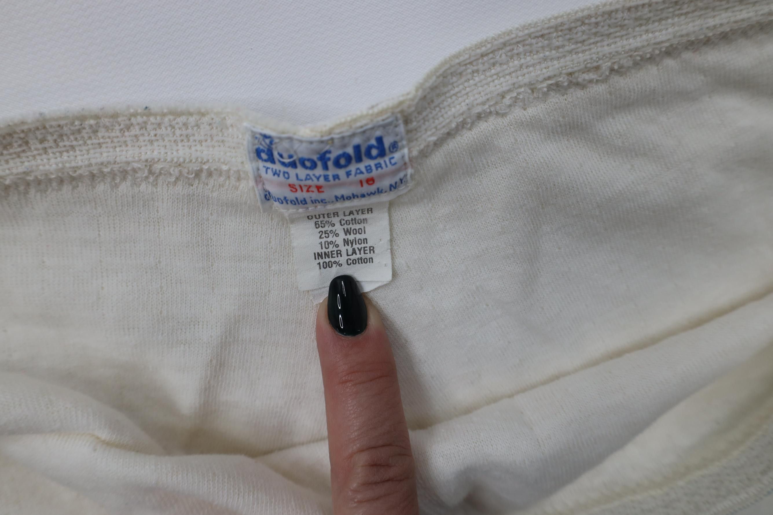 Vintage Vintage 50s 60s Wool Knit Thermal Joggers Pants Cream USA Size 38" / US 16 / IT 52 - 6 Thumbnail
