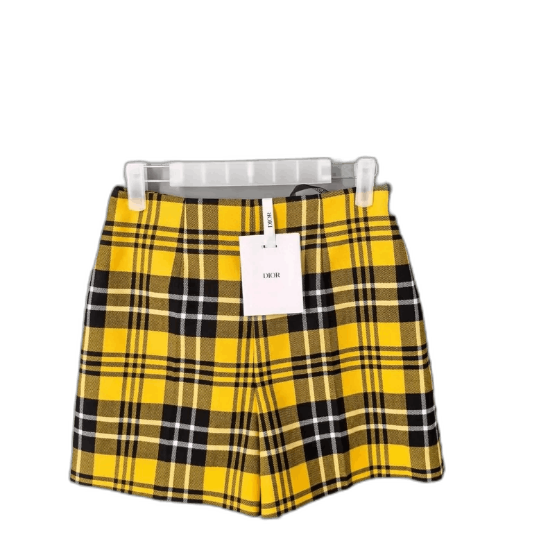 Dior Dior yellow plaid wool shorts by Dior-2507 Size US 34 / EU 50 - 1 Thumbnail