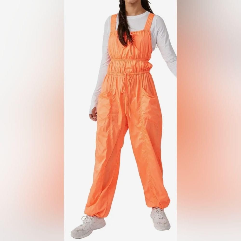 Free People Free people tropic red/verm hot watermelon jumpsuit size XS Size 22" - 1 Thumbnail