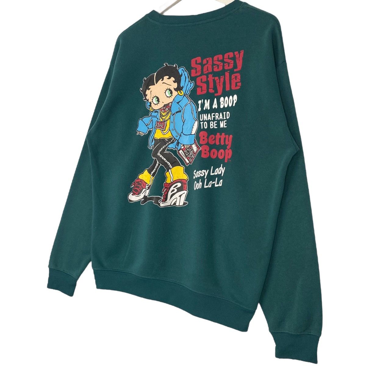 Vintage Vintage Betty Boop Sweatshirt Crewneck Green Back Hit Size L Size L / US 10 / IT 46 - 2 Thumbnail