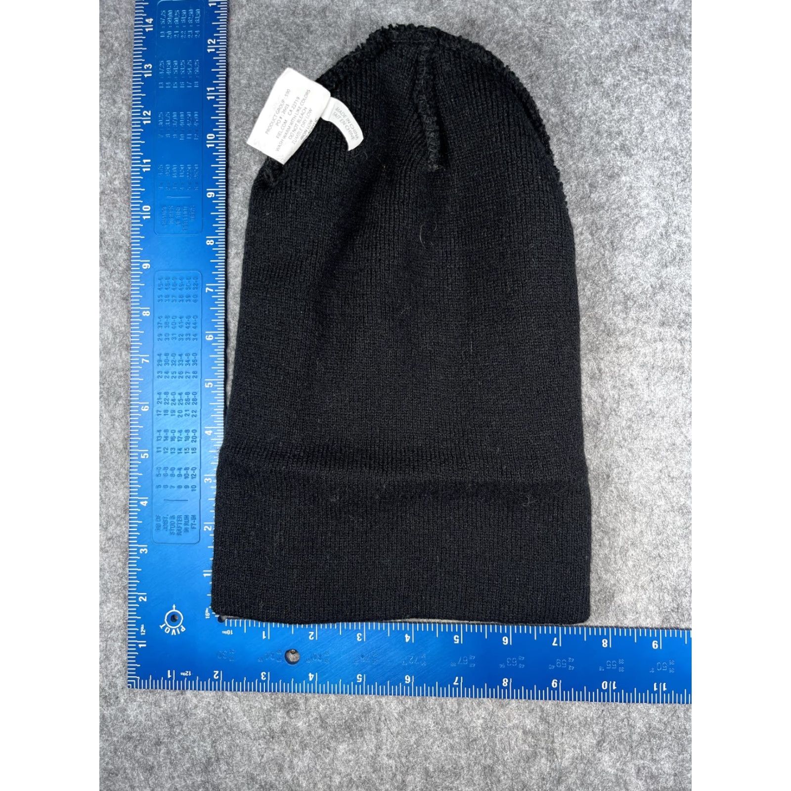 Vintage FIEL Hat Beanie Mens One Size Black Knit Logo Patch Stretch Acrylic Winter Size ONE SIZE - 6 Thumbnail