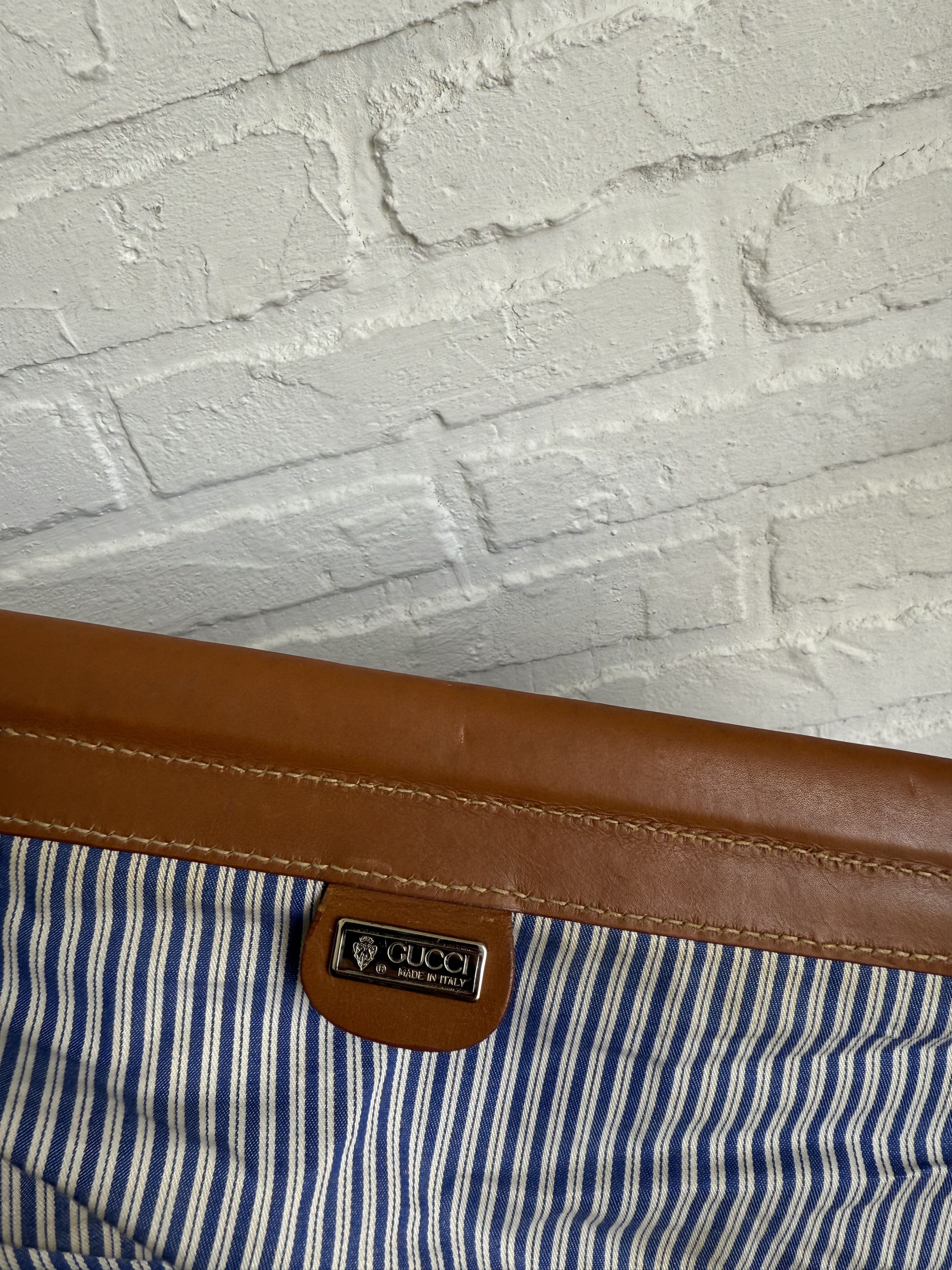 Gucci Vintage 80s Gucci canvas leather tote bag Sail Nautical Size ONE SIZE - 3 Thumbnail