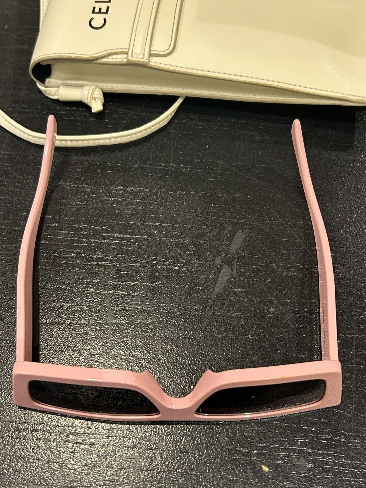 Celine Celine Pink Monochroms Rectangular Sunglasses Size ONE SIZE - 4 Thumbnail