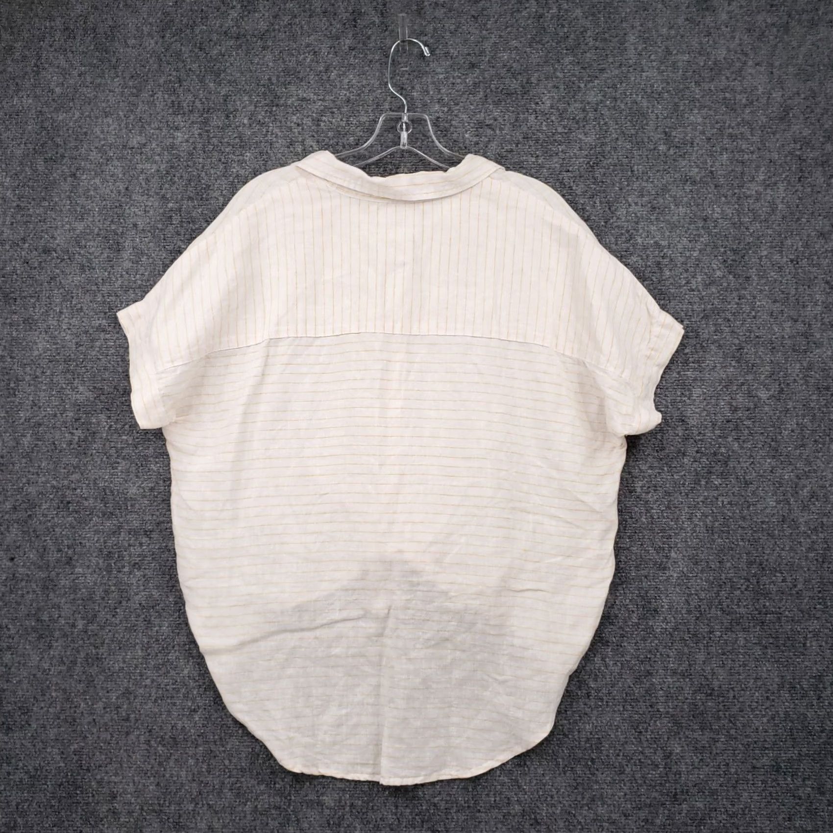 Cynthia Rowley Cynthia Rowley Shirt Womens Medium White Linen Striped Knot Crop Top Size M / US 6-8 / IT 42-44 - 2 Thumbnail