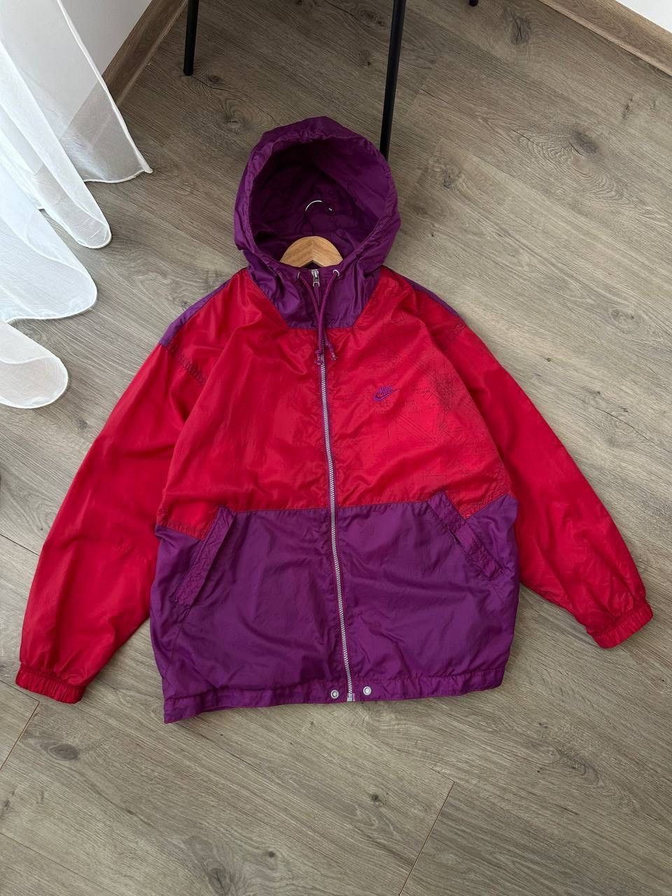 Nike × Vintage Vintage Nike Purple Sportswear Zip Jacket Size US XL / EU 56 / 4 - 4 Thumbnail