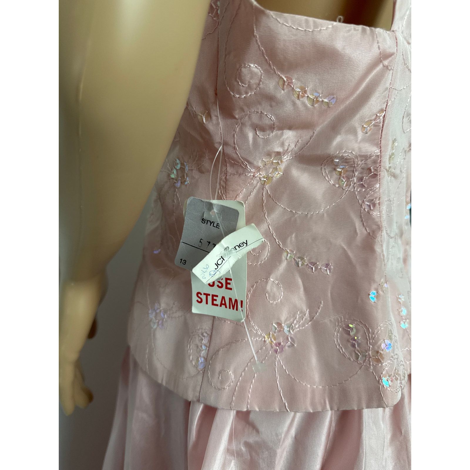 NWT Y2K Zum Zum pink sequin JCPenney Prom Dress USA large