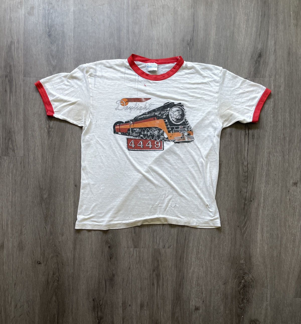 Hanes Vintage 89’ Hanes “Daylight Train 4449” T-Shirt (Sz. L) Size US L / EU 52-54 / 3 - 1 Thumbnail