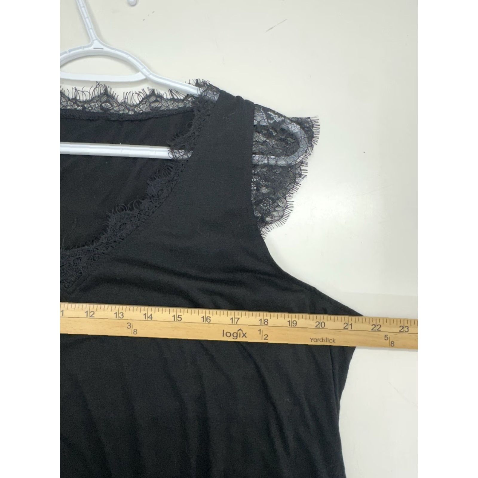Vintage Unbranded Womens Shirt XL Black Cap Sleeve Lace Trim Shirt Womens XL Black Cap Sleeve Lace Trim Size XL / US 12-14 / IT 48-50 - 6 Thumbnail