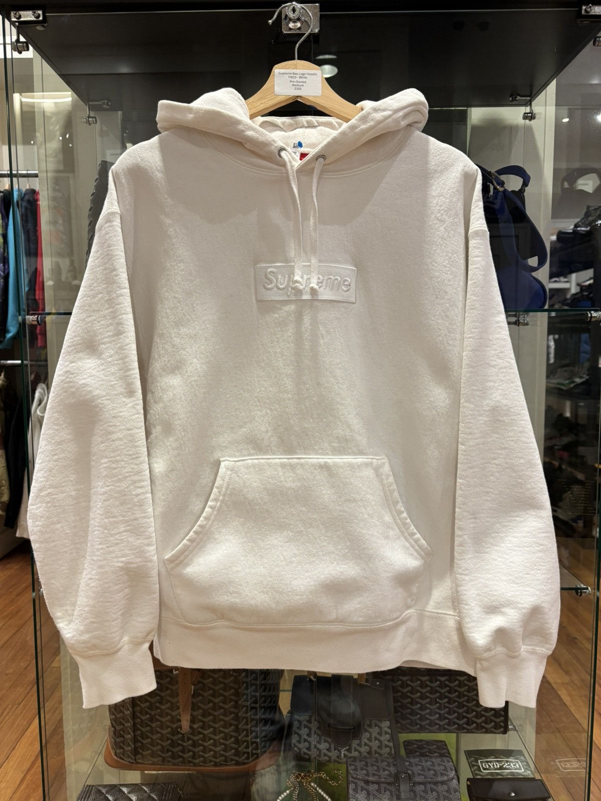 Supreme Supreme Box Logo Hoodie FW23 White/White Size US M / EU 48-50 / 2 - 1 Thumbnail