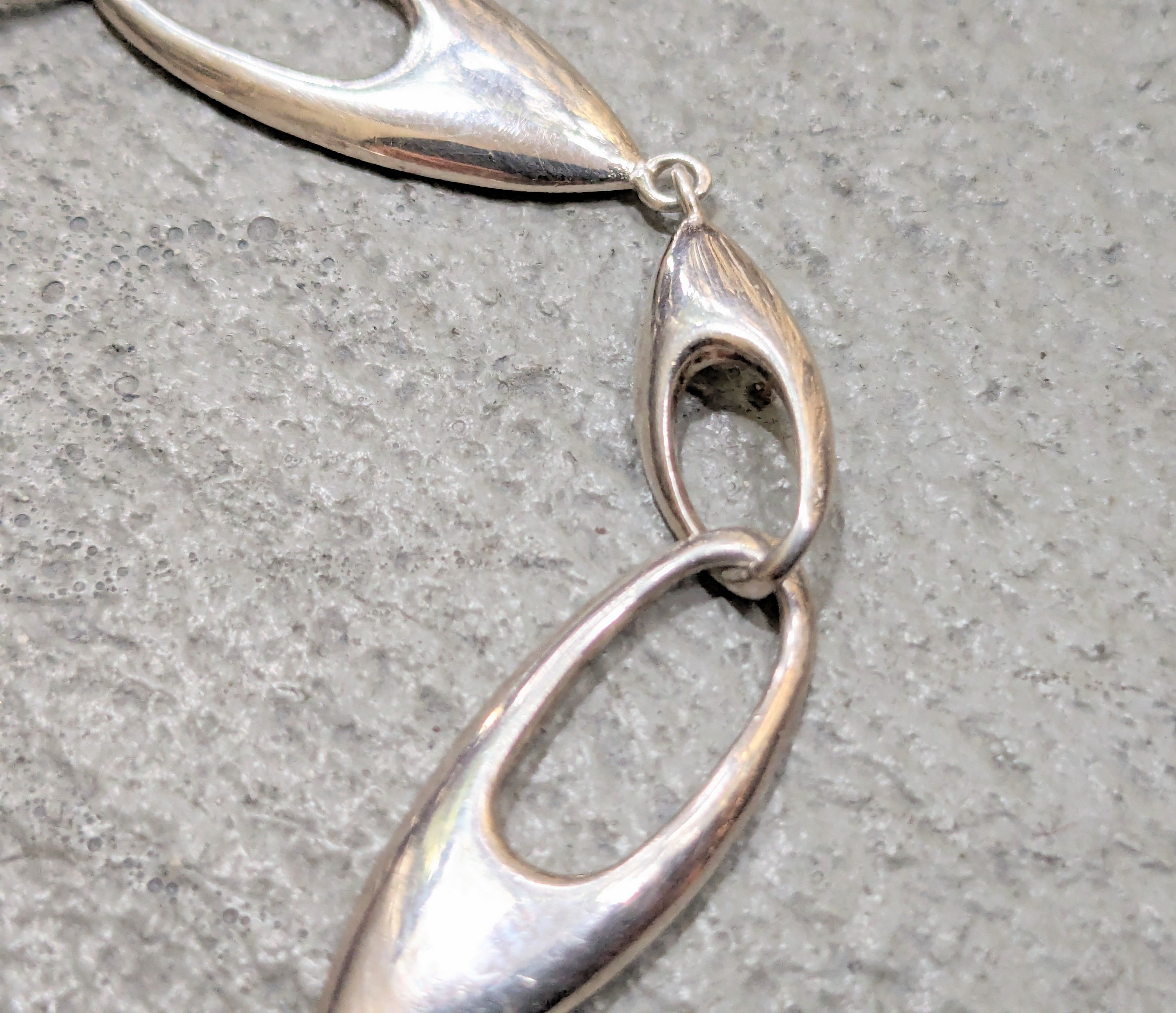 Jewelry Vintage Sterling Silver Bracelet Oval Link Chain 7.5" Modern Size ONE SIZE - 5 Thumbnail