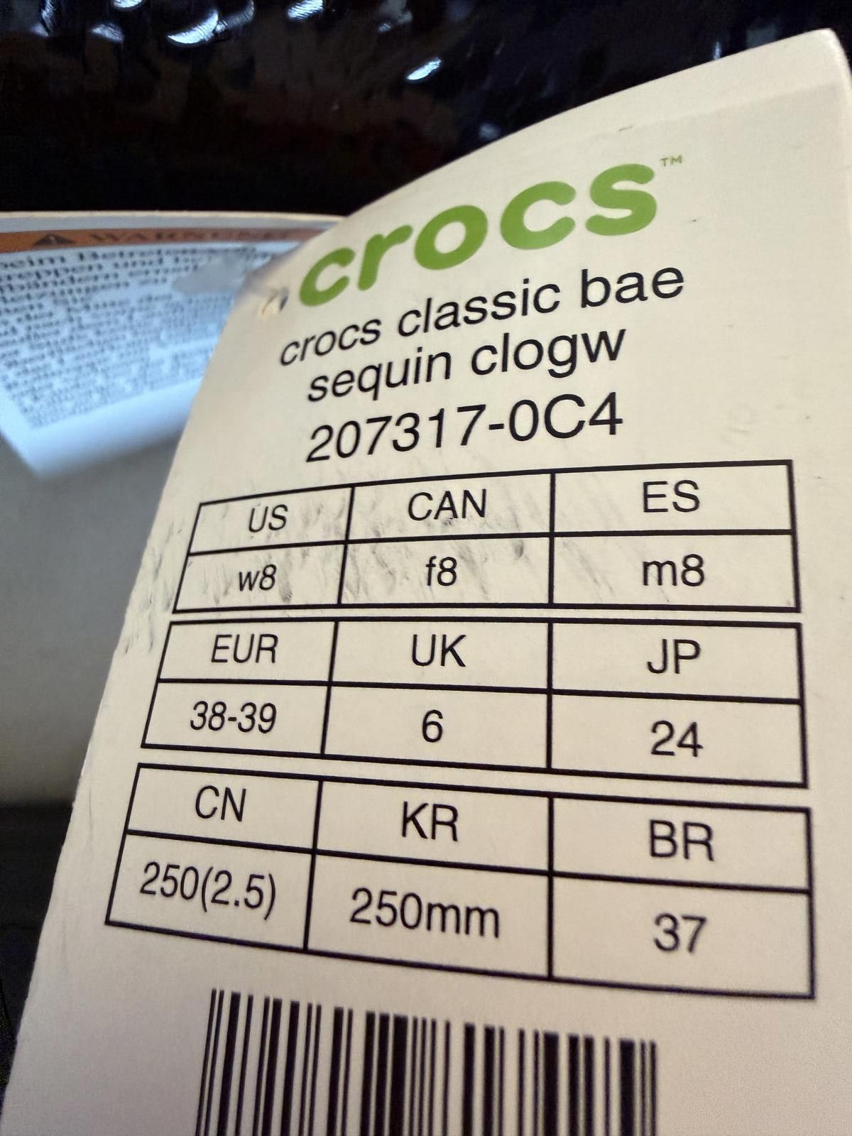 Crocs NEW CROCS Size 8 Classic Bae Gold/Black Sequin Platform Clog Size US 8 / IT 38 - 5 Thumbnail