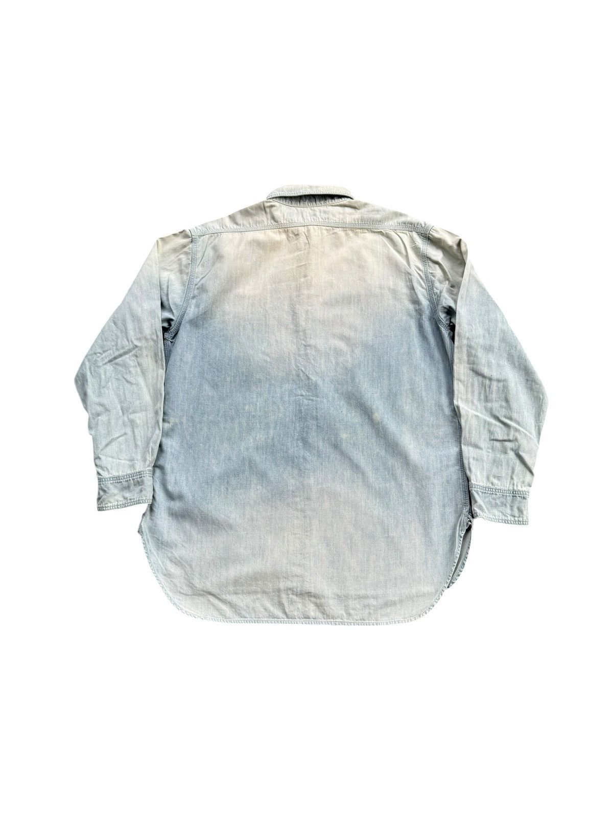 Japanese Brand Banner Barrett Faded Denim Shirt Size US L / EU 52-54 / 3 - 4 Thumbnail