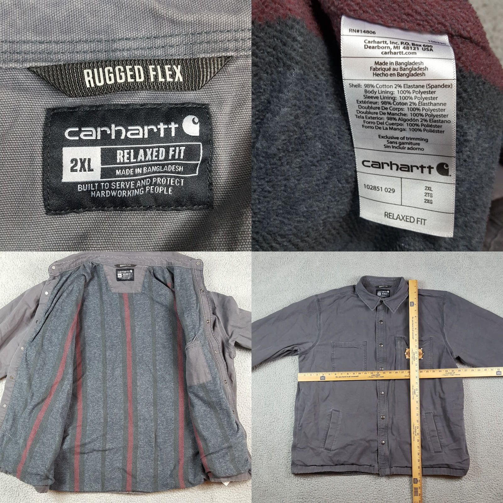 Carhartt VINTAGE Carhartt Canvas Work Jacket Gray 2XL Button Up Lined Relaxed Fit All Seasons Mens Size US XXL / EU 58 / 5 - 8 Thumbnail