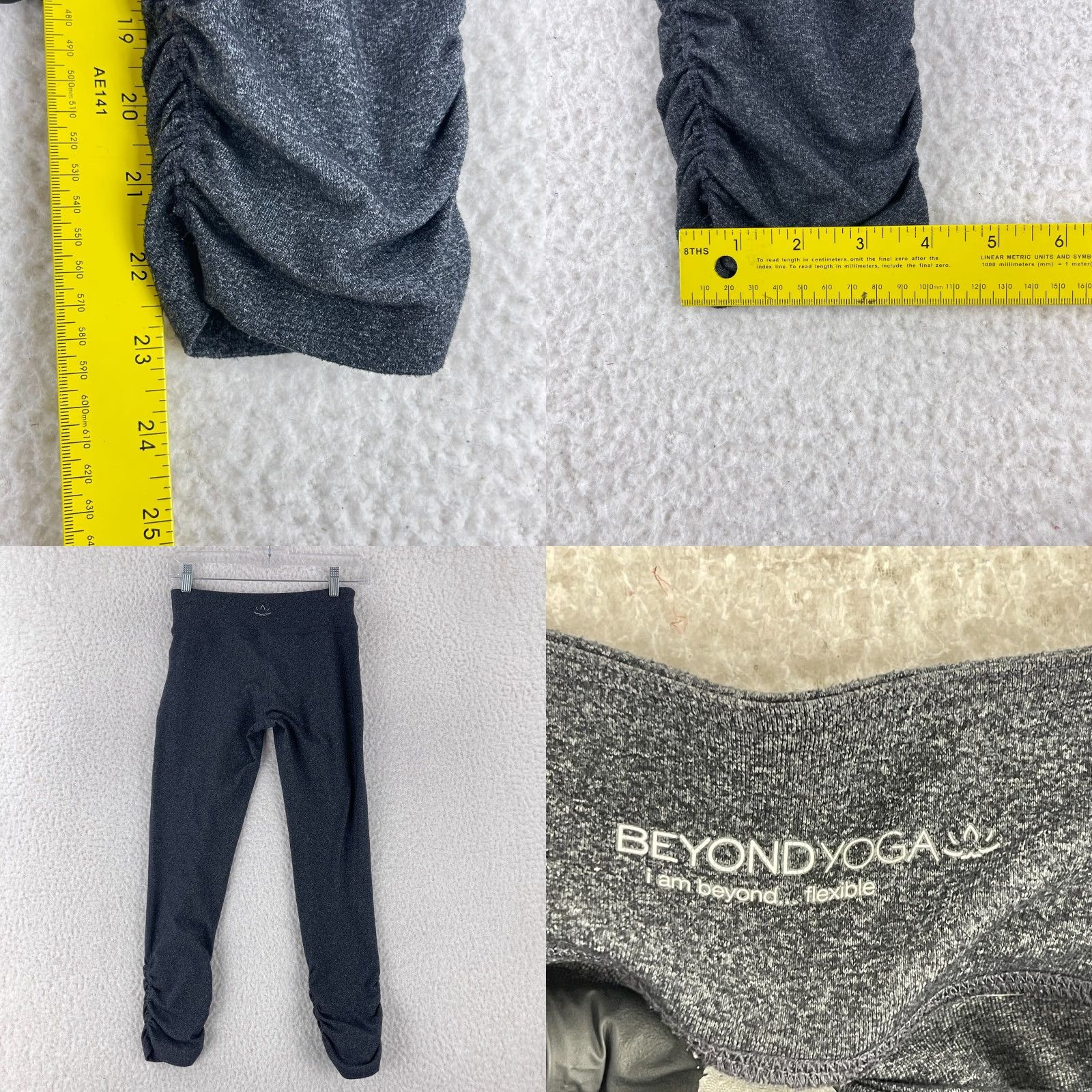Beyond Yoga Beyond Yoga Gray Mid-Rise Ankle Leggings Womens Size Small Pull On Size 40" / US 18 - 8 Thumbnail