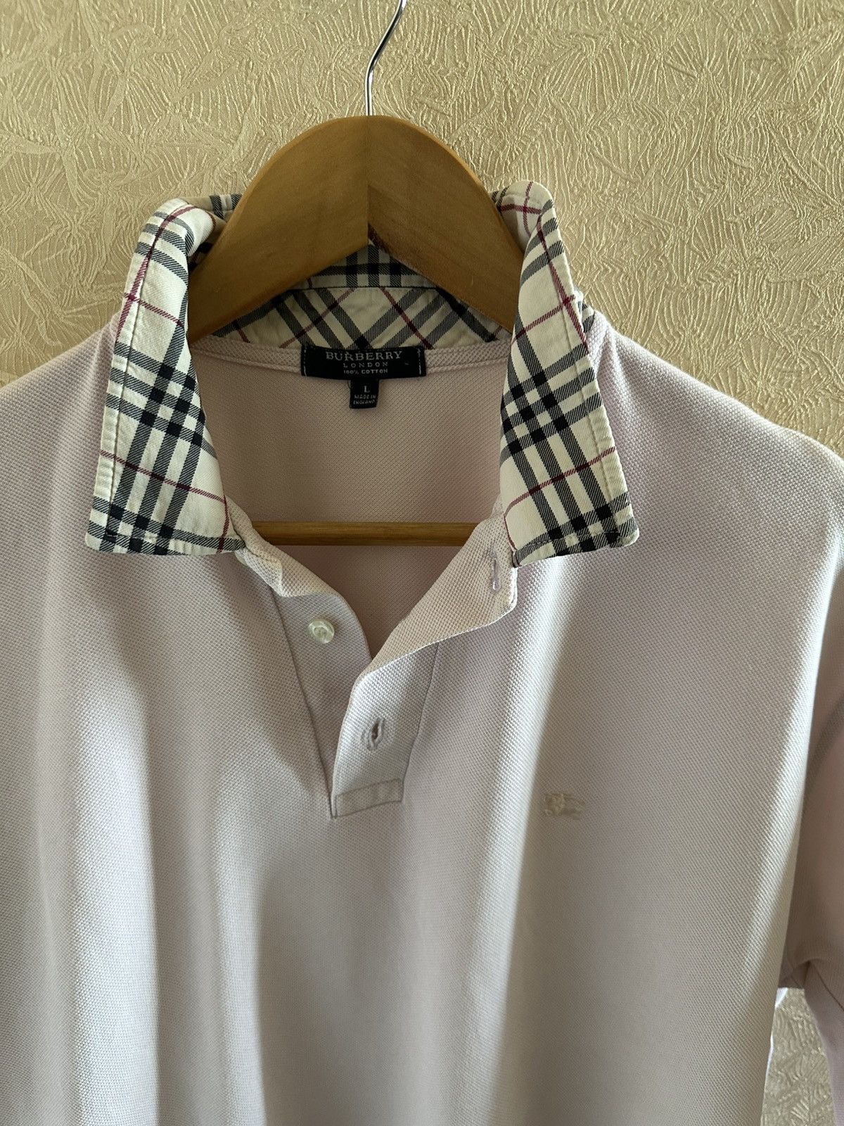 Burberry Burberry polo size L light pink vintage Size US L / EU 52-54 / 3 - 6 Thumbnail
