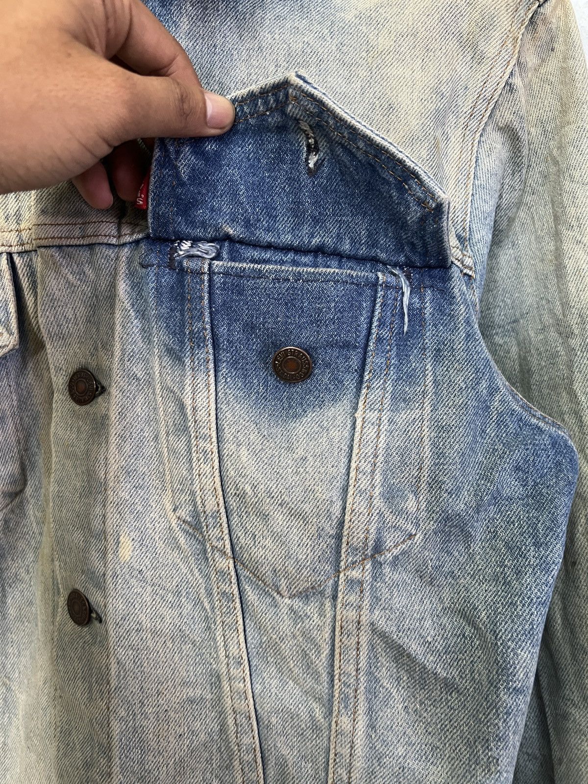 Levi's Vintage Levis Distress Denim Jacket Size US S / EU 44-46 / 1 - 9 Thumbnail