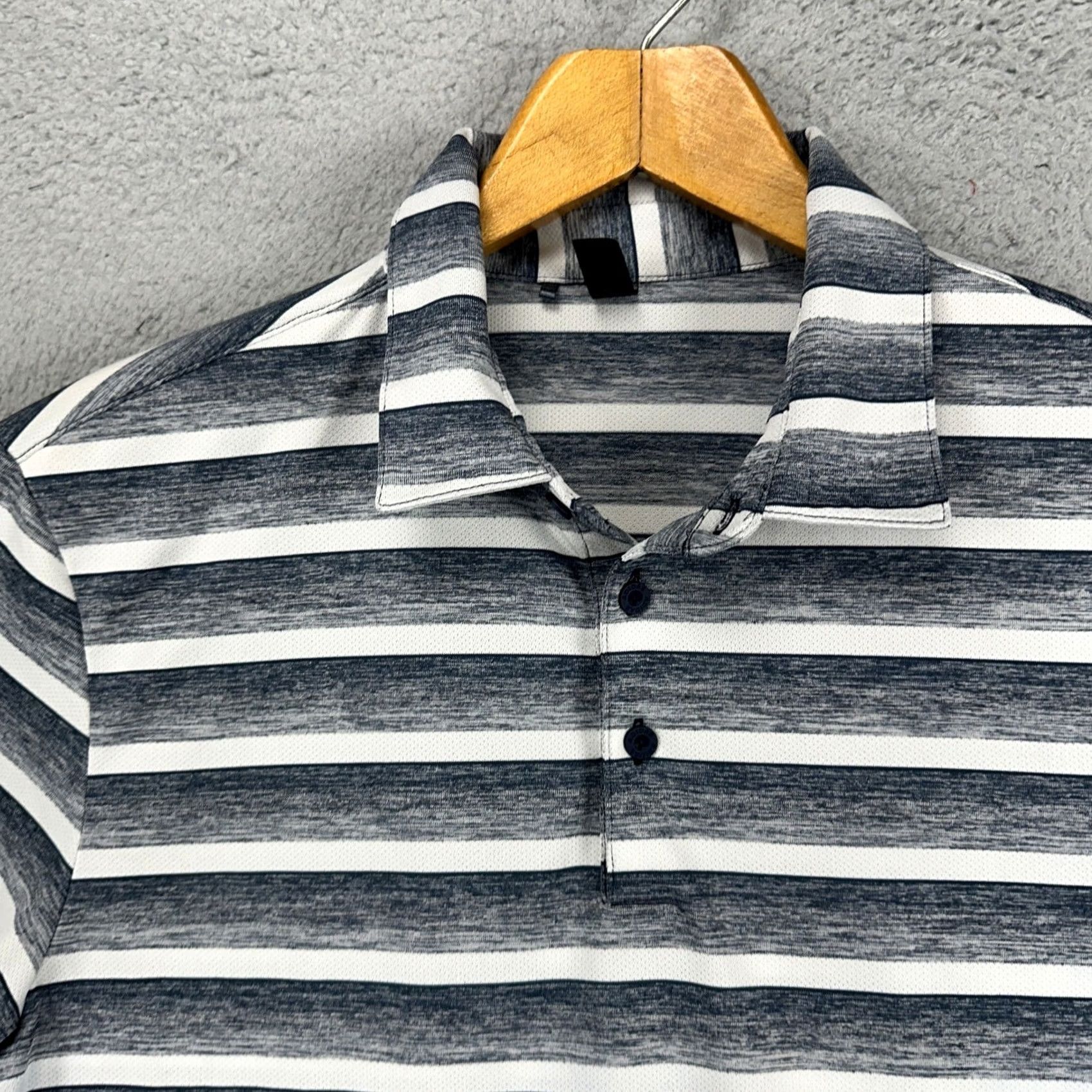 Adidas Adidas Golf Polo Shirt Mens Large Gray White Stripe Short Sleeve Logo Rugby Performance Size US L / EU 52-54 / 3 - 7 Thumbnail