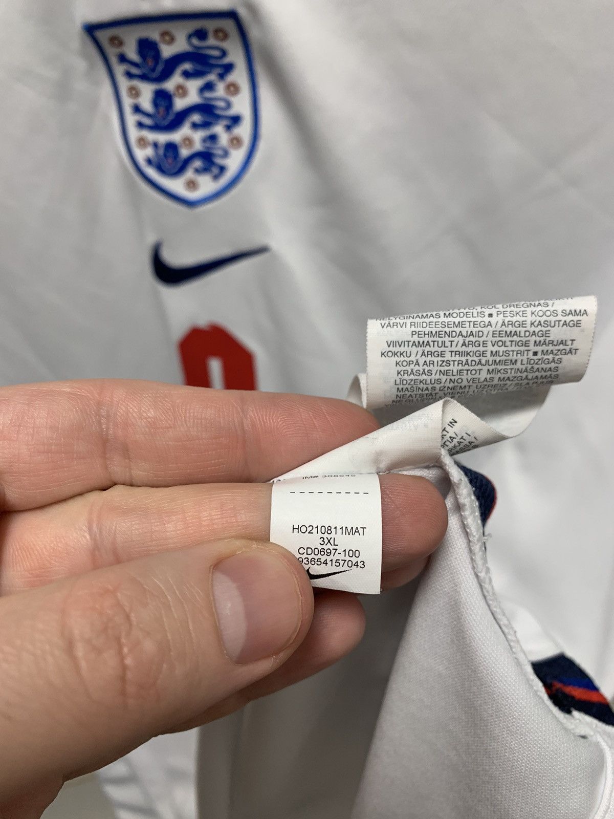 Nike Kane 9 England Nike soccer jersey 3XL XXXL FIFA WORLD CUP Size US XXL / EU 58 / 5 - 9 Thumbnail